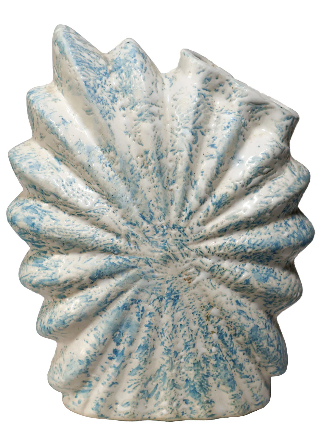 ArtistryBazaar 2.8"L x 6"W x 7.4"H inches ceramic star flower vase, sculptural beauty with blue speckled design, 780g sturdy and stylish home and office decor.