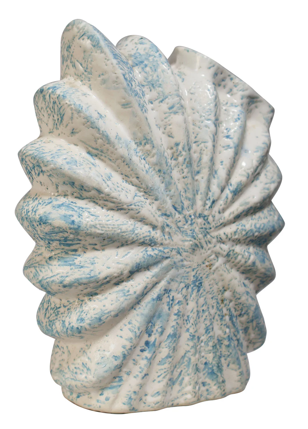 ArtistryBazaar 2.8"L x 6"W x 7.4"H inches ceramic star flower vase, sculptural beauty with blue speckled design, 780g sturdy and stylish home and office decor.