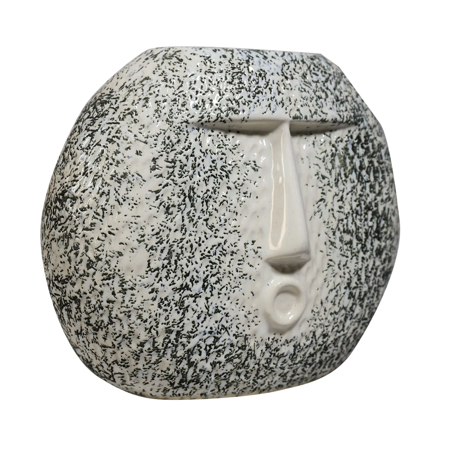 Abstract ceramic build blowing kiss face vase from ArtistryBazaar of 6.5"L x 3.5"W x 7.5"H inch, Art with Attitude for all home décor lovers.