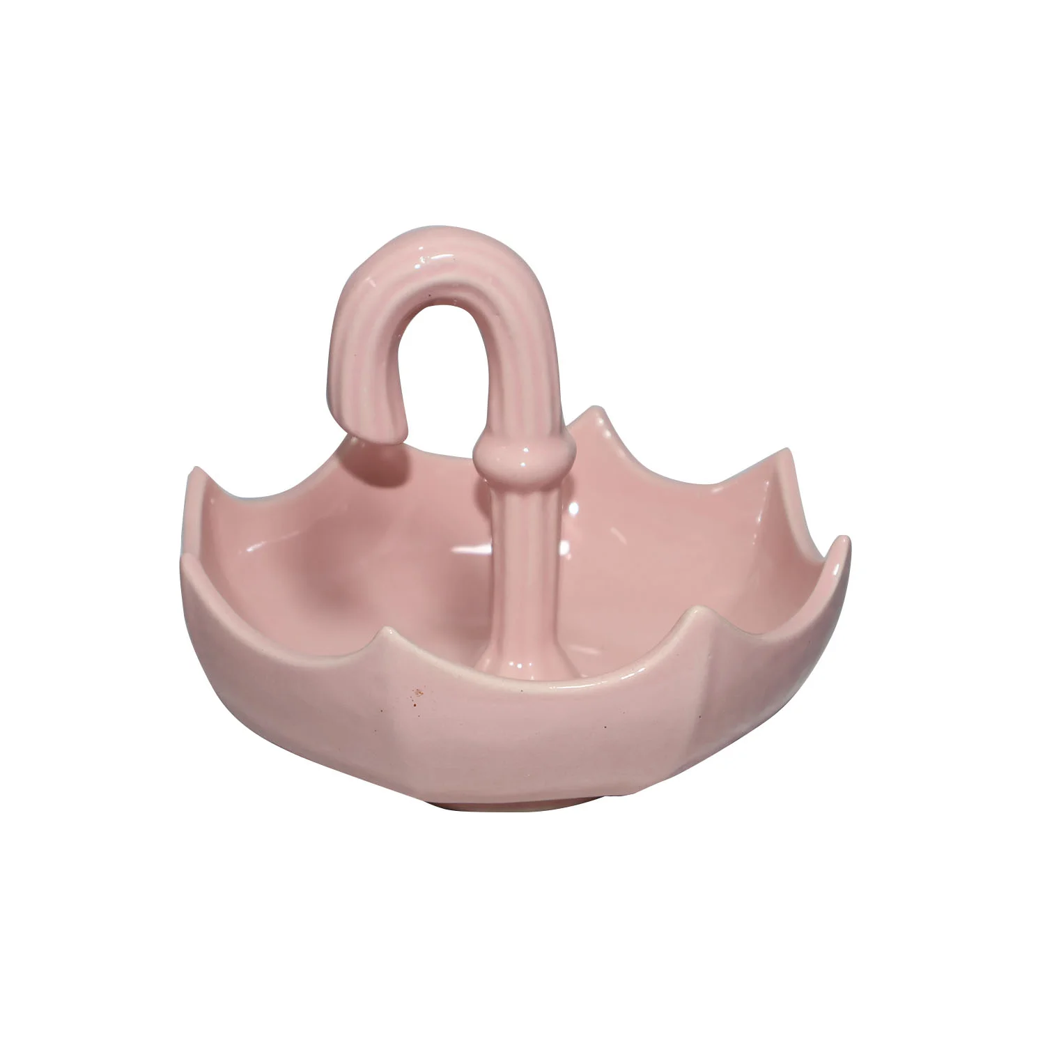 ArtistryBazaar 6"L x 6"W x 5"H inch perfect handmade ceramic snack bowl with flipped umbrella design—stylish, compact, and quirky serving platter—it doubles as décor and functional centerpiece.