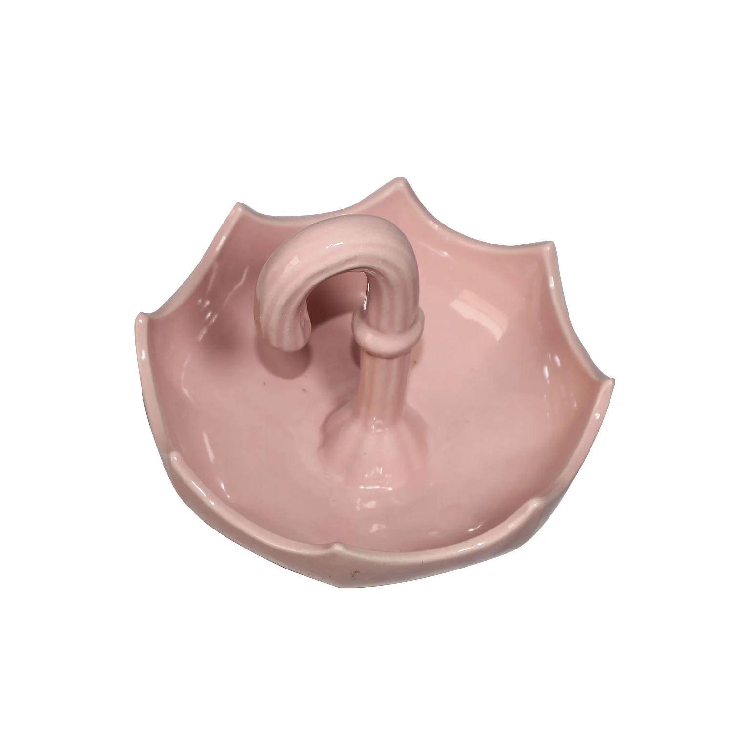 ArtistryBazaar 6"L x 6"W x 5"H inch perfect handmade ceramic snack bowl with flipped umbrella design—stylish, compact, and quirky serving platter—it doubles as décor and functional centerpiece.