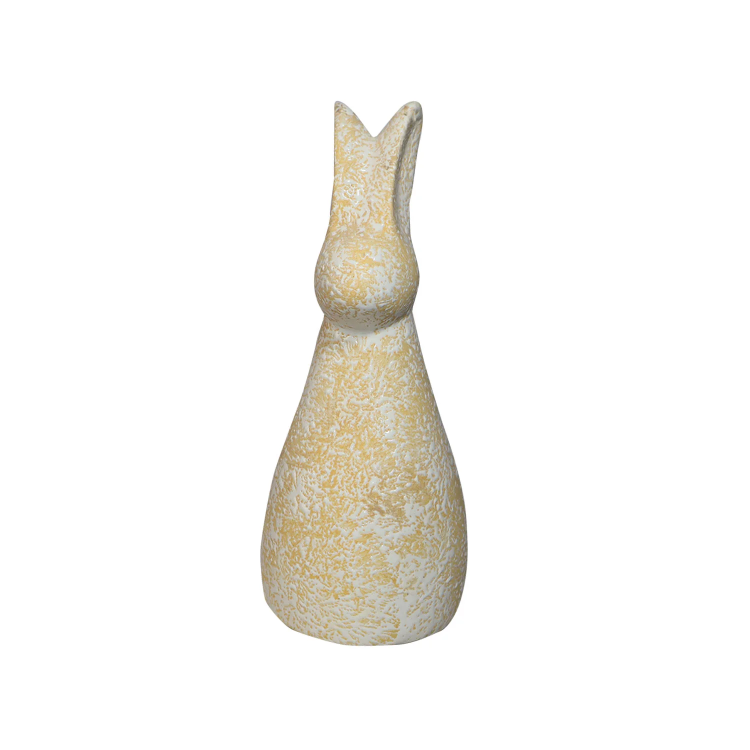 ArtistryBazaar 3.5"L x 3.5"W x 9.5"H inch ceramic rabbit statue, speckled finish, lightweight build, artisan design—the perfect gift for animal lovers and art enthusiasts!