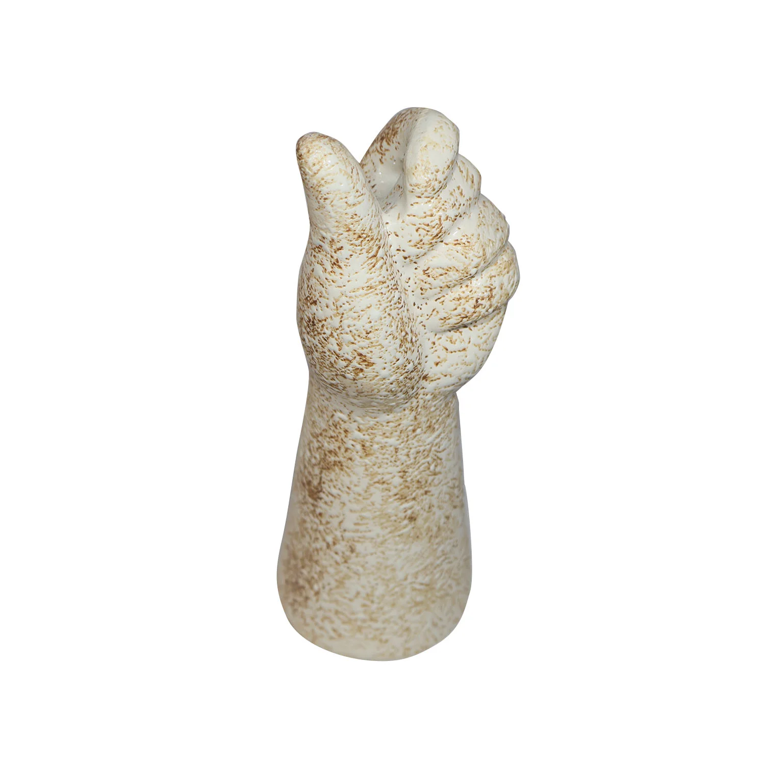 ArtistryBazaar 3.5"L x 3.5"W x 9.2"H handcrafted ceramic hand-like flower vase, a unique, decorative item for your living room, drawing room, office, or bedroom decor.