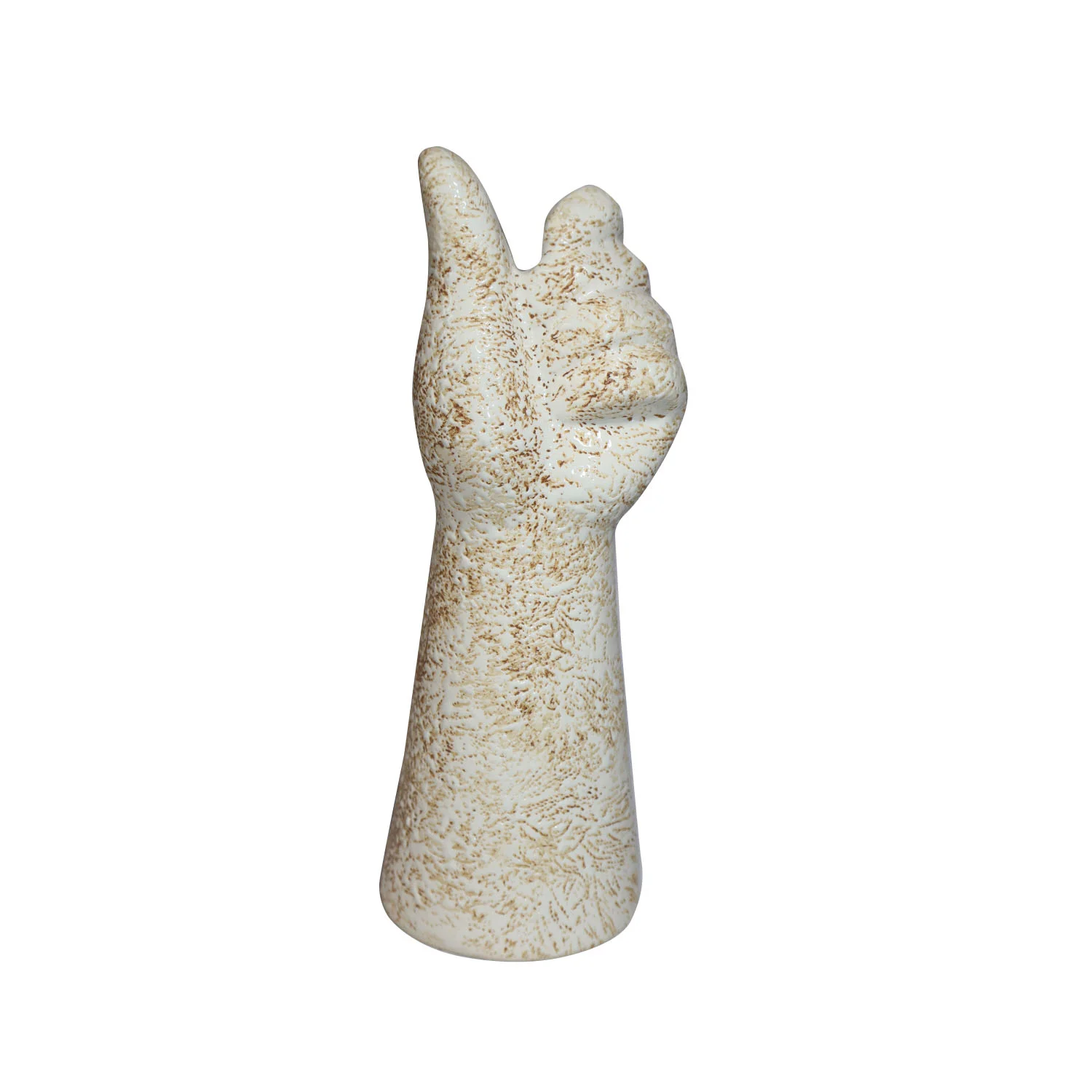 ArtistryBazaar 3.5"L x 3.5"W x 9.2"H handcrafted ceramic hand-like flower vase, a unique, decorative item for your living room, drawing room, office, or bedroom decor.