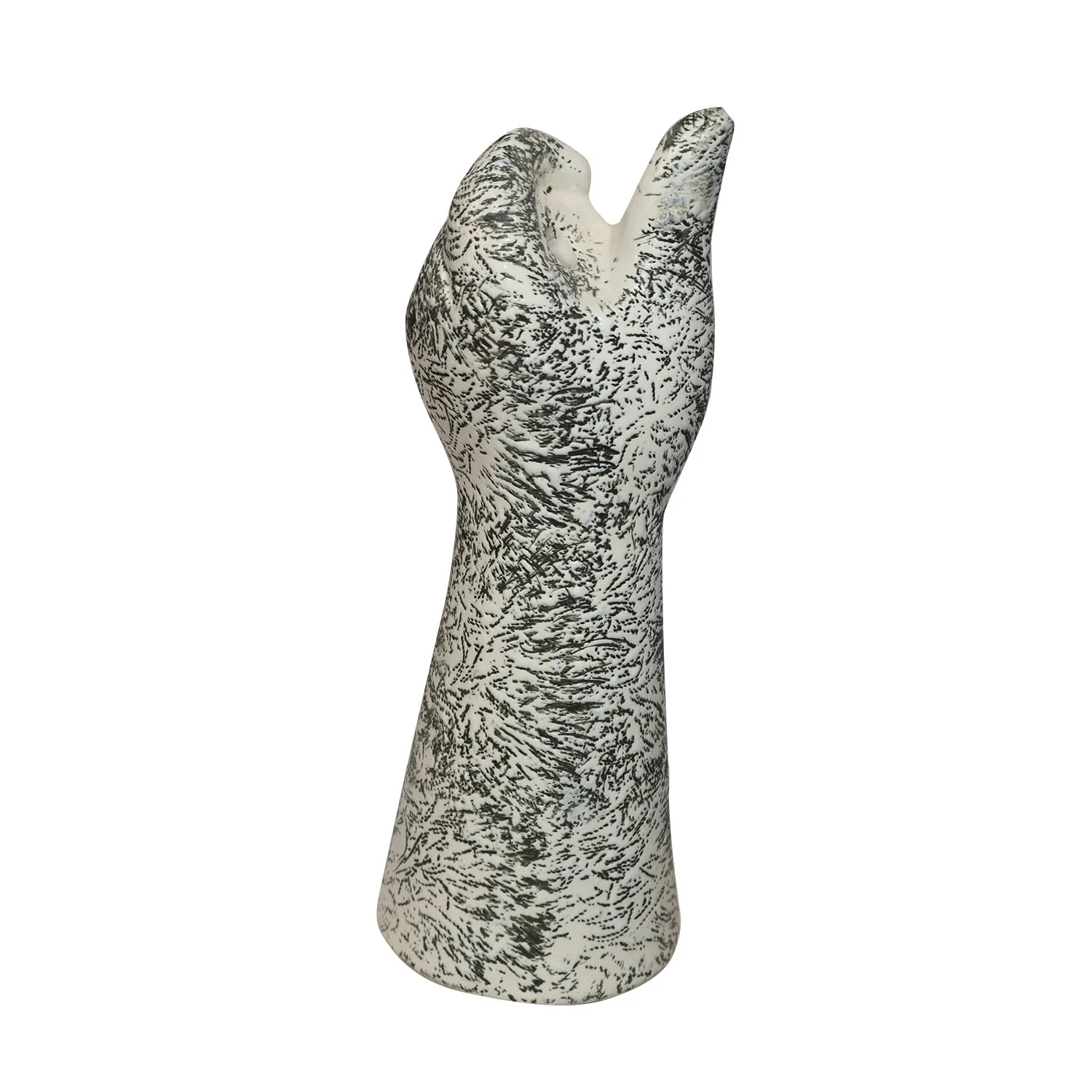 ArtistryBazaar 3.5"L x 3.5"W x 9.2"H inch hand-shaped ceramic vase, unique flower holder, 100% handmade, perfect for your flower arrangements and home decor.