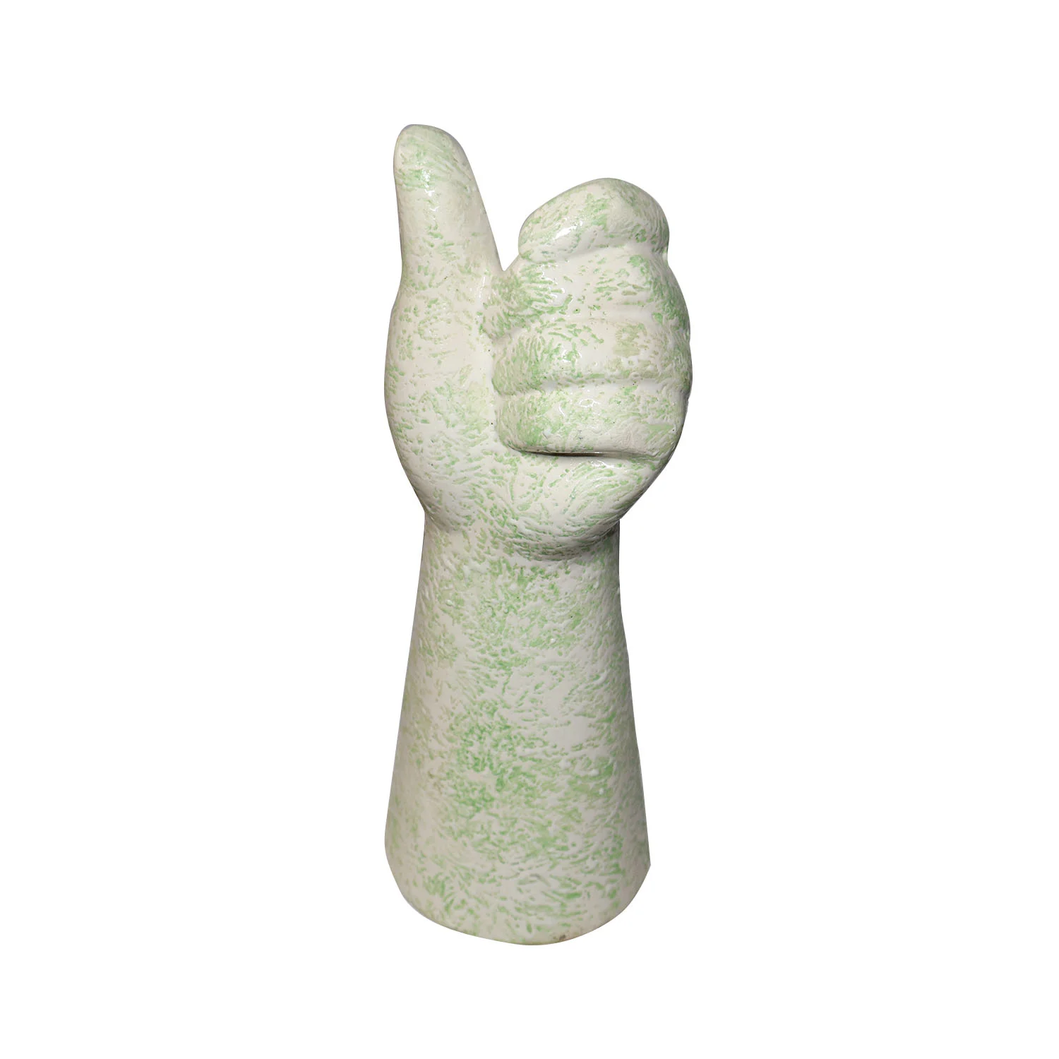ArtistryBazaar 3.5"L x 3.5"W x 9.2"H inch artisan green color ceramic vase, hand sculpture for flowers, big decor impact, lightweight elegance for your space.