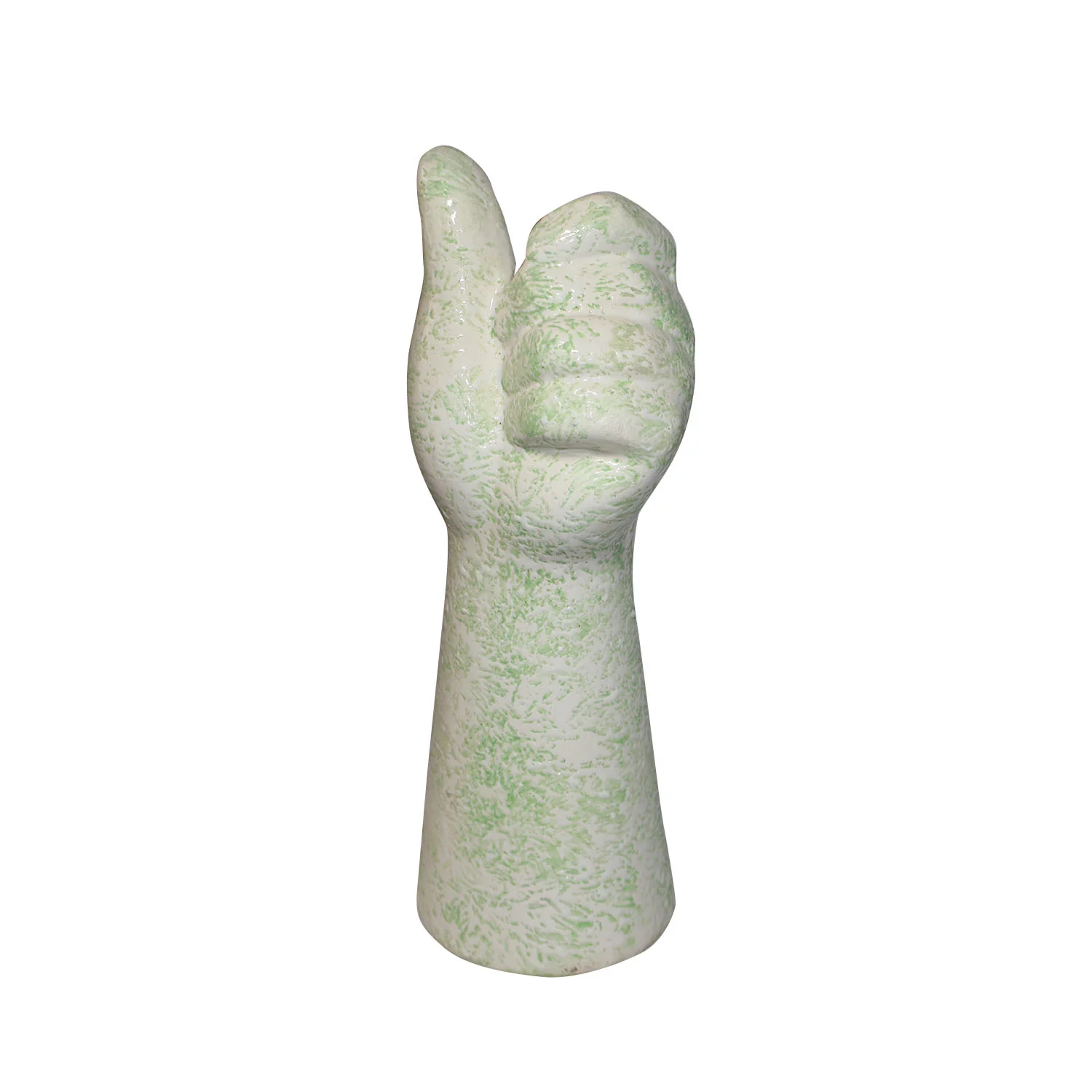 ArtistryBazaar 3.5"L x 3.5"W x 9.2"H inch artisan green color ceramic vase, hand sculpture for flowers, big decor impact, lightweight elegance for your space.