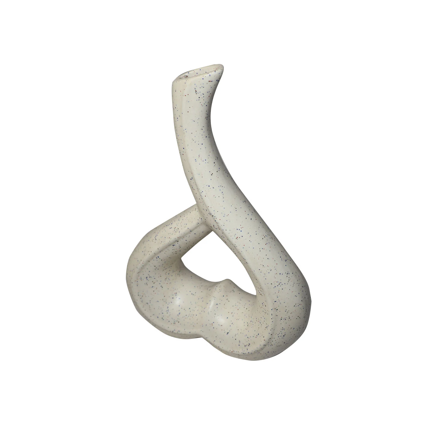 ArtistryBazaar 7.7"L x 2.8"W x 12"H inch lightweight 100% handmade ceramic vase, off-white color with heart-shaped hollow center, steals the spotlight in any space.