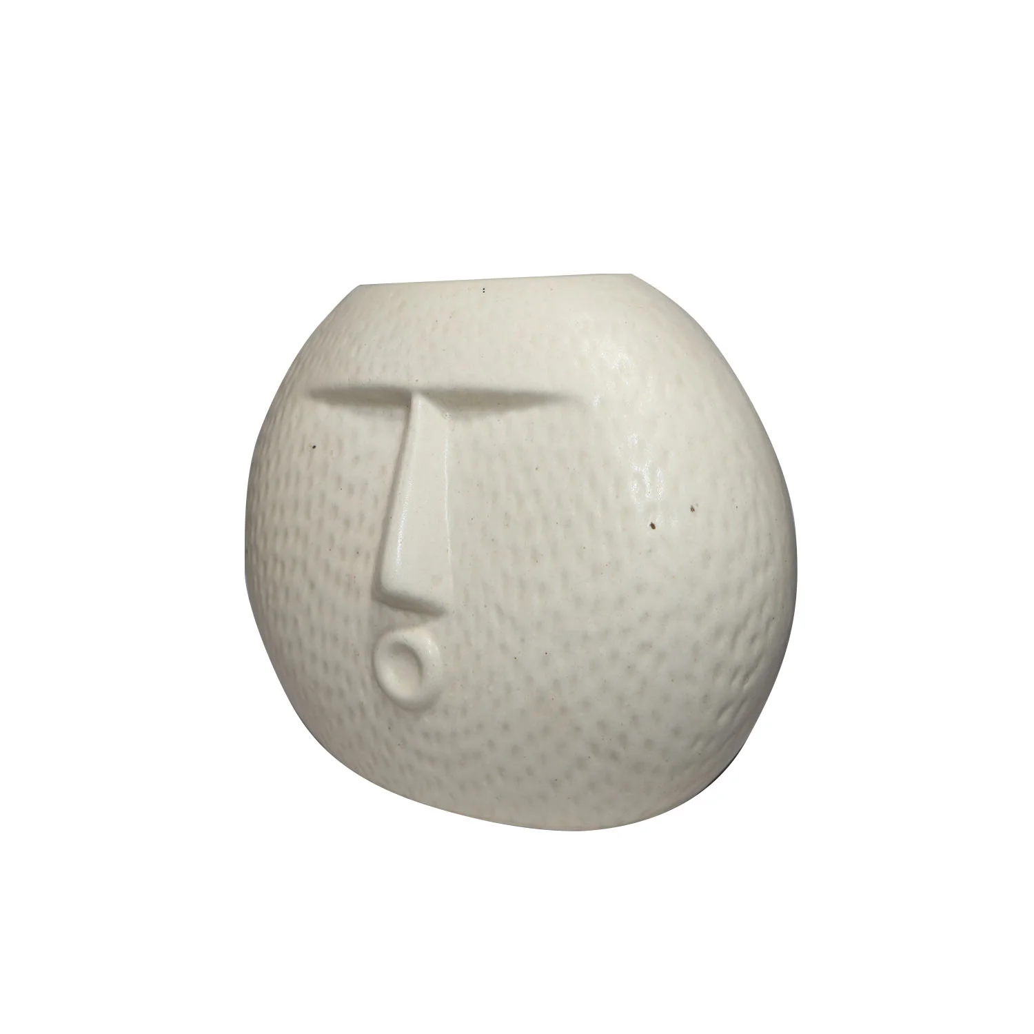 ArtistryBazaar 7.5"L x 3.5"W x 6.5"H inch pure white ceramic blowing kiss vase, a simple yet catchy design for all your home décor needs.