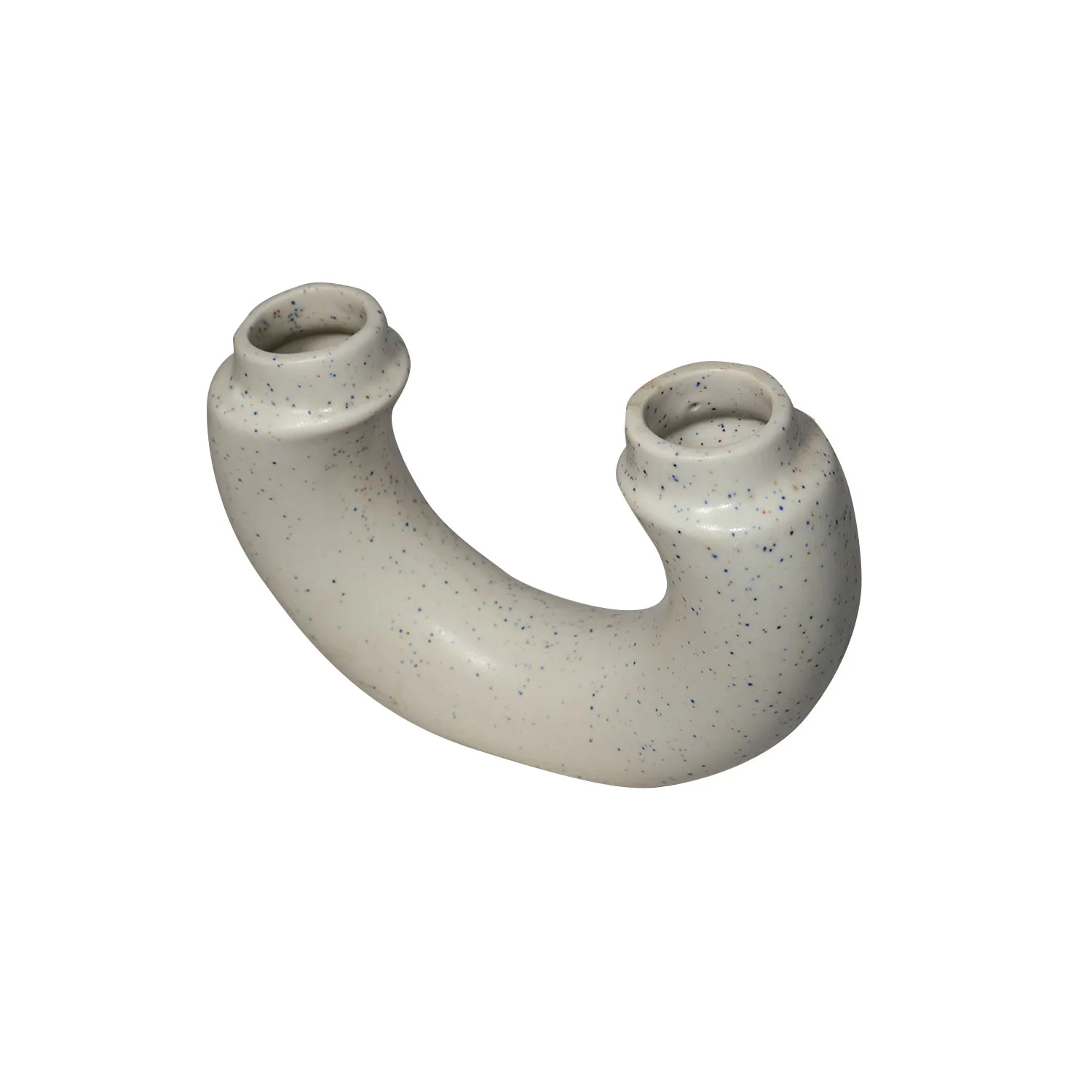 ArtistryBazaar 9.7"L x 2.8"W x 7"H inch ceramic vase, modern U-shaped design in white, a dream piece for your living room, bedroom, or office to elevate your space decor.