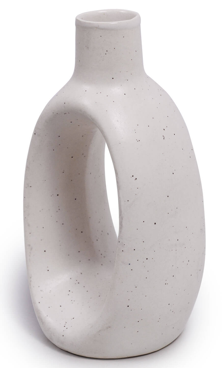 ArtistryBazaar 3" W X 6.5 H Ceramic Vase for Home Decor - White  Hollow Circle Flowers and plant vase with Hole Boho Modern Decorative Vase Centerpiece for Wedding Dinner Table Party Living Room Office Bedroom Housewarming Gift