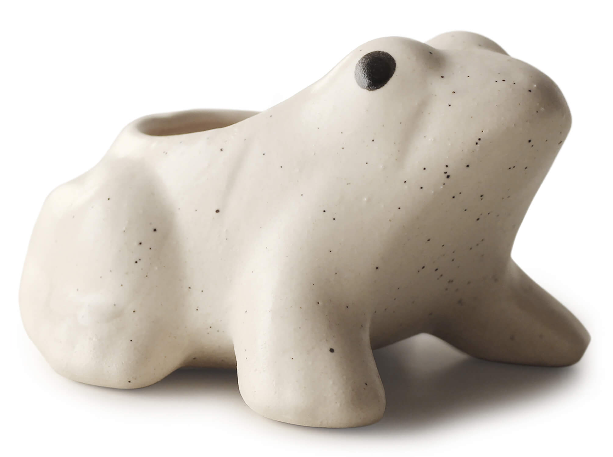 ArtistryBazaar Ceramic Pots for Plants Frog Shape - Small Size (White Color) Ceramic Planters for Indoor Plants, Living Room