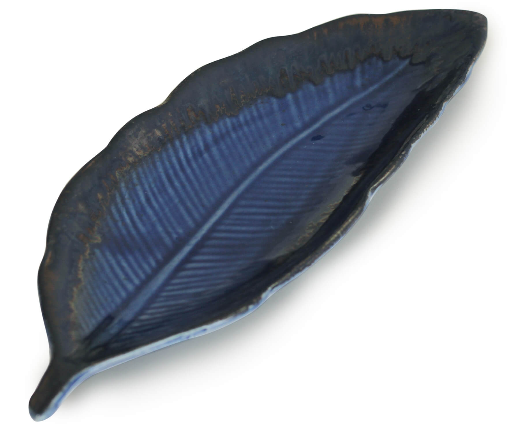 ArtistryBazaarPremium Ceramic Snacks Platter-Large Size-12 Inches Designer Handmade Feather Leaf Serving Plate Party Snacks PlatterMicrowave Safe, Oven Safe
