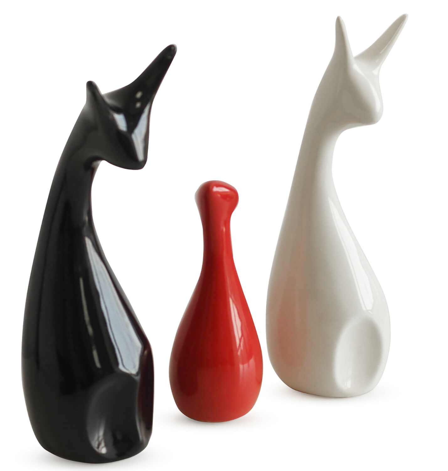 ArtistryBazaar Ceramic Home Decor Ornament Three Deer Happy Family Statuette Figures Craft Figurine Gift Display Showcase Statue Room for Living Room Bedroom