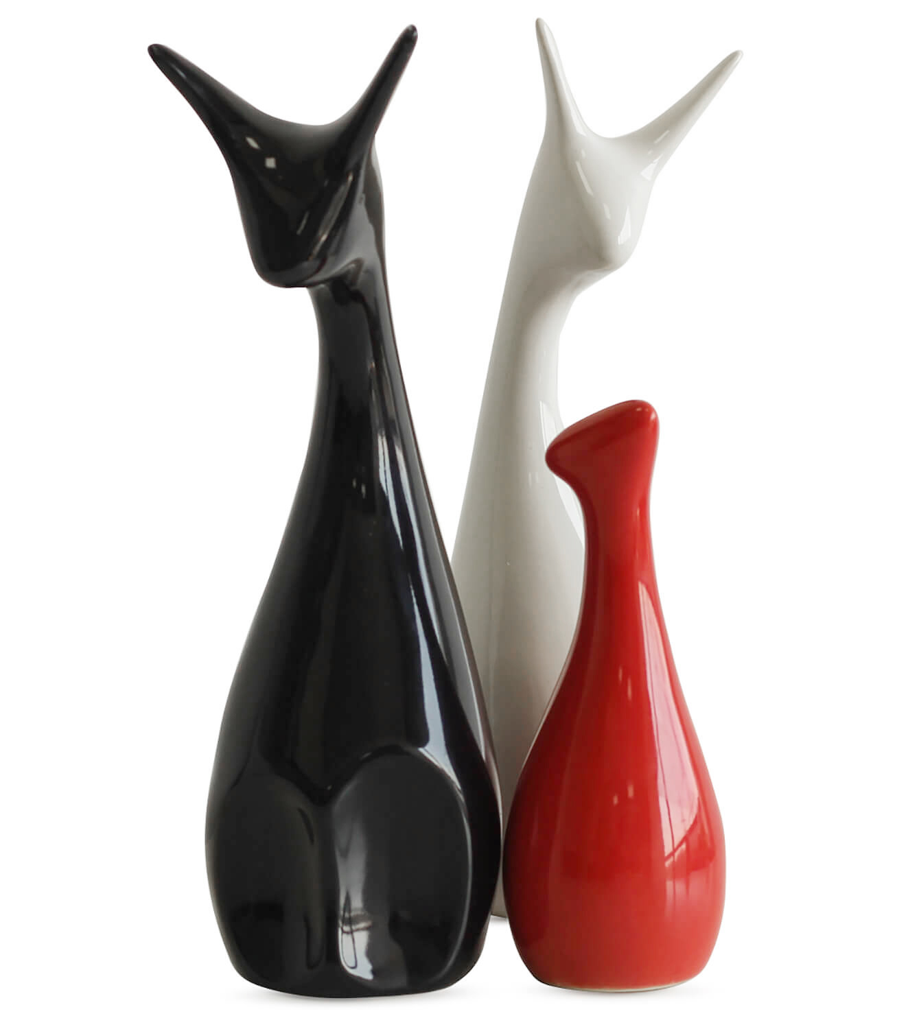 ArtistryBazaar Ceramic Home Decor Ornament Three Deer Happy Family Statuette Figures Craft Figurine Gift Display Showcase Statue Room for Living Room Bedroom