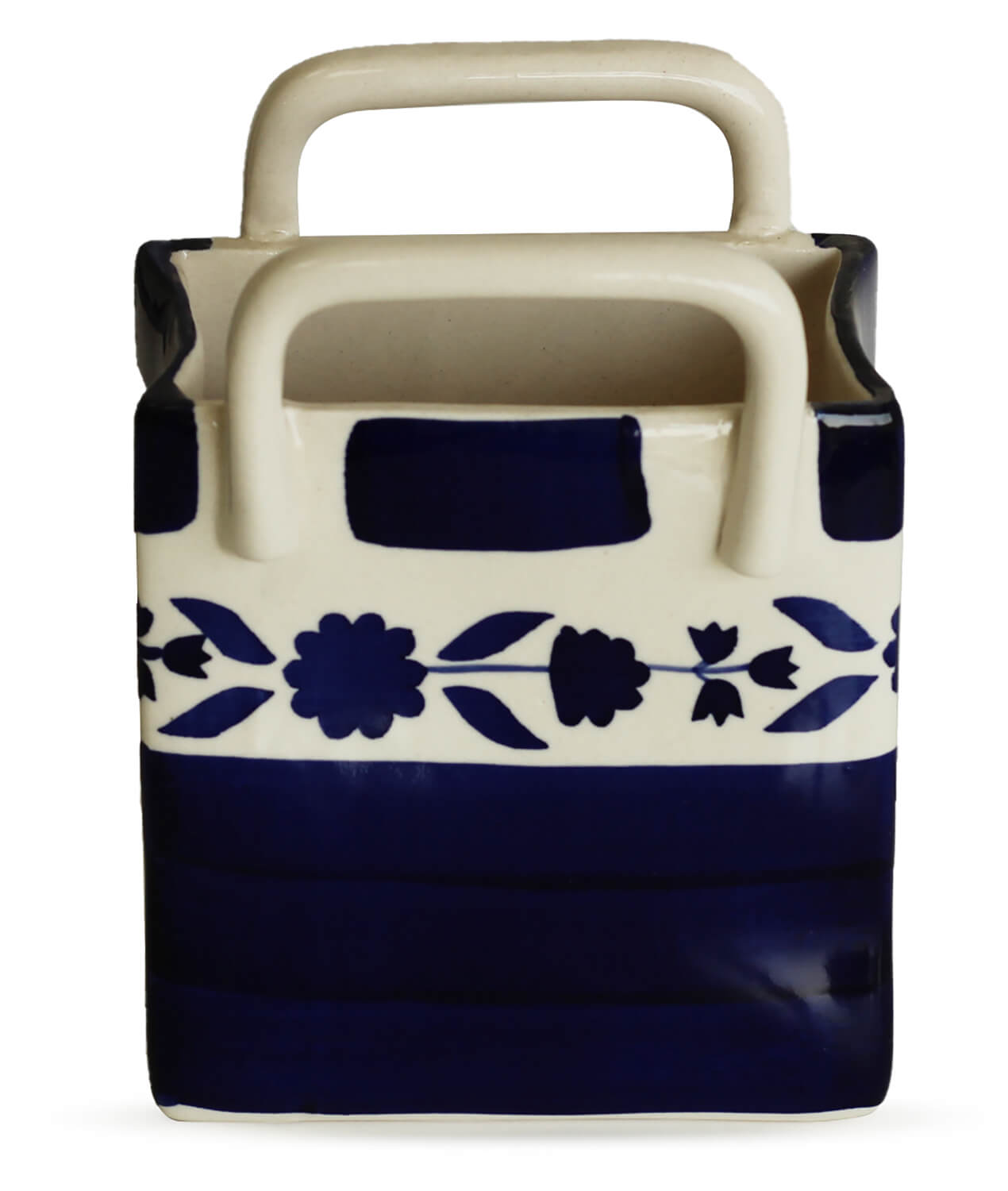 ArtistryBazaar Ceramic Cutlery Holder | Pen Holder | Pencil Holder | Brush Holder | Multipurpose Basket, Handcrafted,