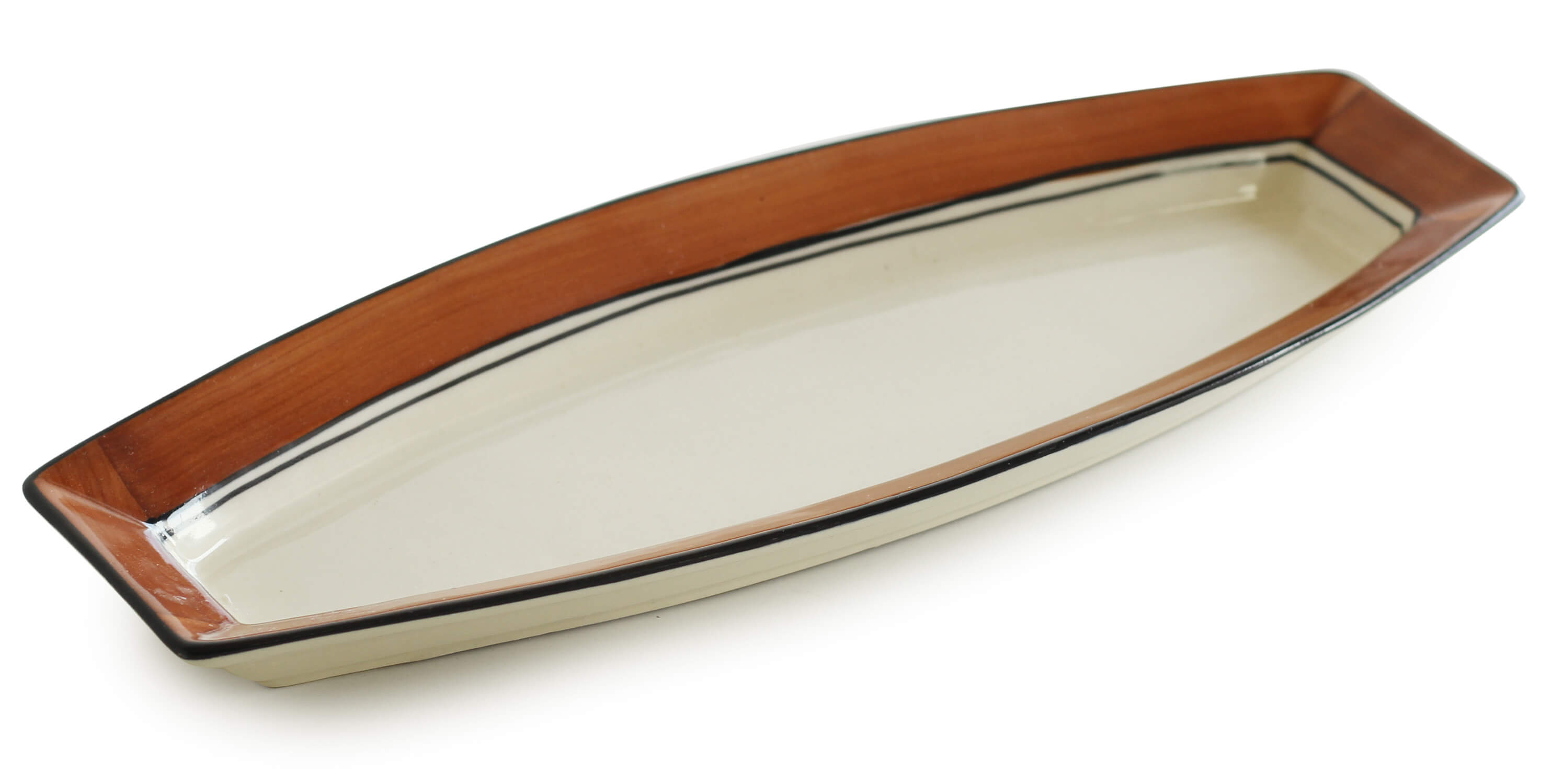 ArtistryBazaar Ceramic Rectangular Serving Platters , 14.5 Inch Serving Trays/Dishes for Party Entertaining, Rectangular Dinner Plates for Appetizer Salad Dessert Sushi, Gift