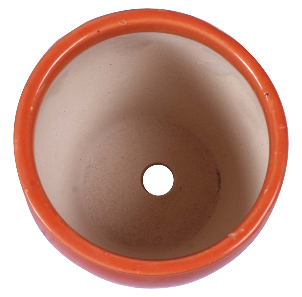 Wholesale Earthen Pot Shaped Ceramic Planter – Hand Painted Orange & Black With Botanical Shrub Leaves Details – Drainage Hole – Buy Bulk Garden / Patio / Outdoor / Indoor Décor Accessories