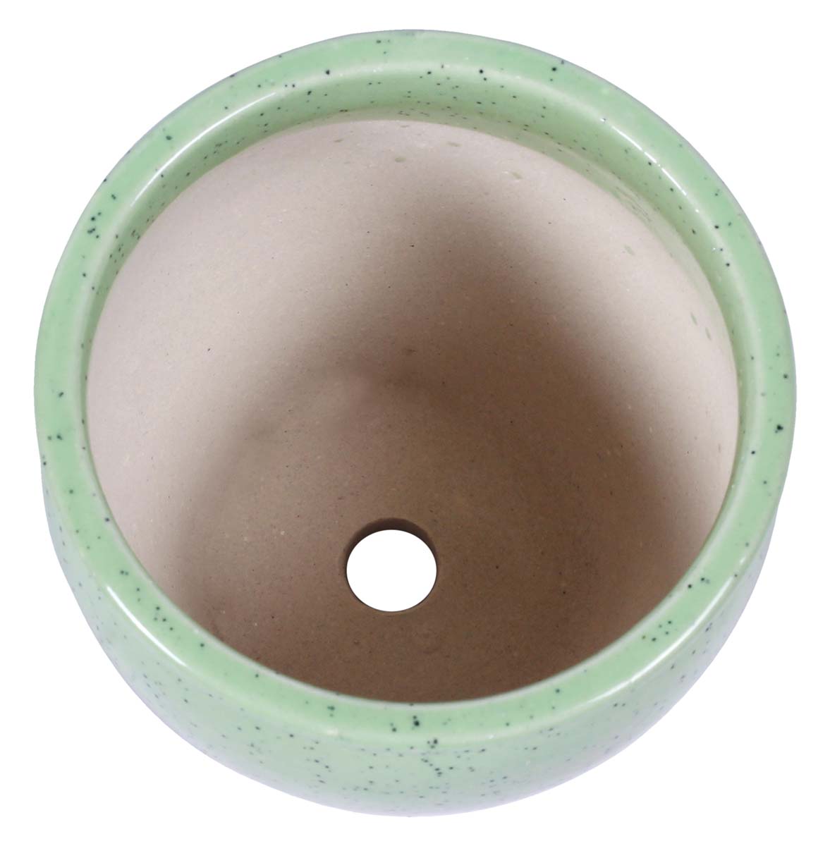Wholesale Earthen Pot Shaped Ceramic Planter – Hand Painted Black & Kiwi Green Mottled / Marble finish With Botanical Shrub Leaves Details – Drainage Hole – Buy Bulk Garden / Patio / Outdoor / Indoor Décor Accessories