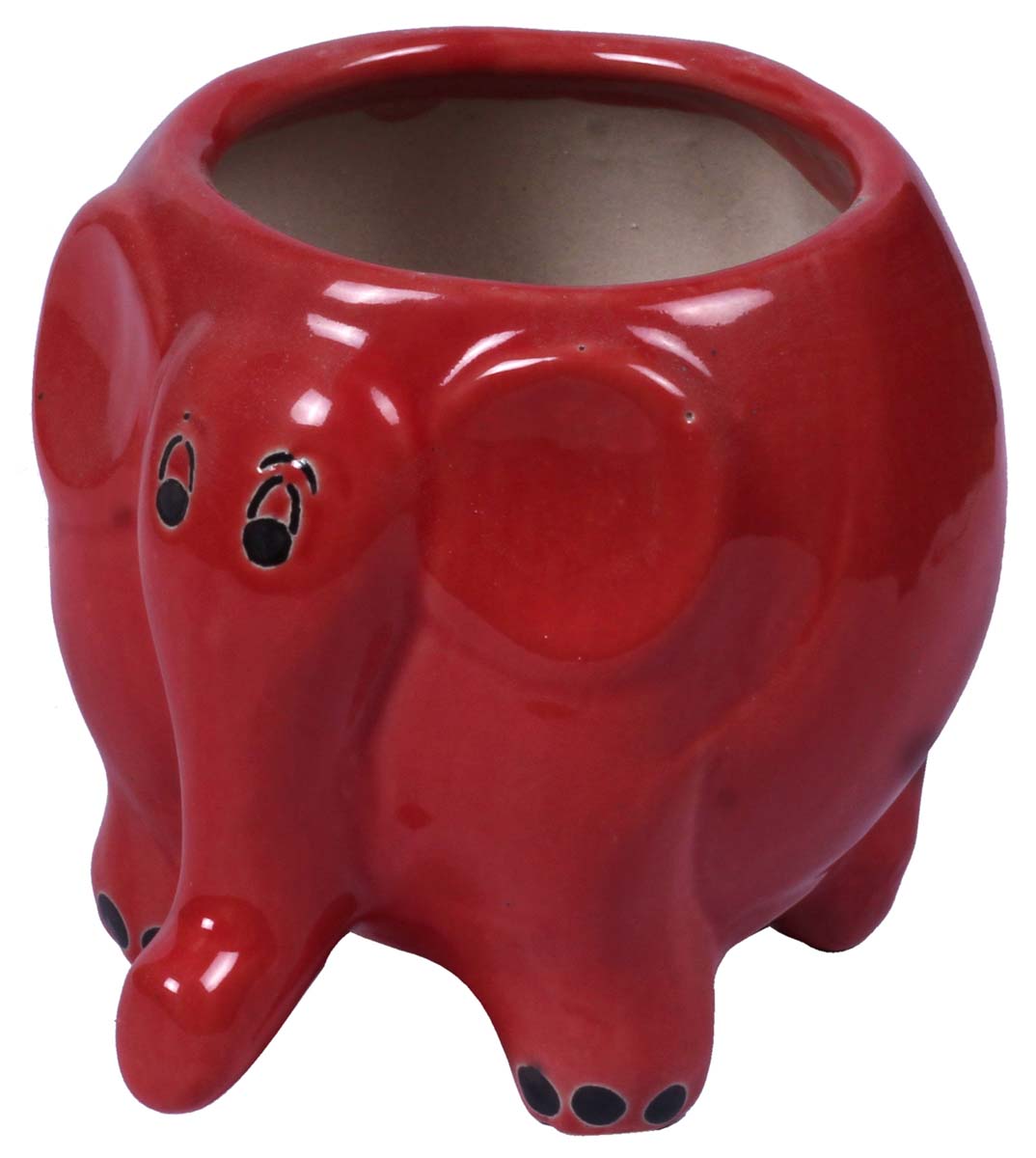 Wholesale Ceramic Mini Elephant Planter - Hand Painted Red With Black Highlights - Drainage Hole – Buy Bulk Garden / Patio / Outdoor / Indoor Décor Accessories