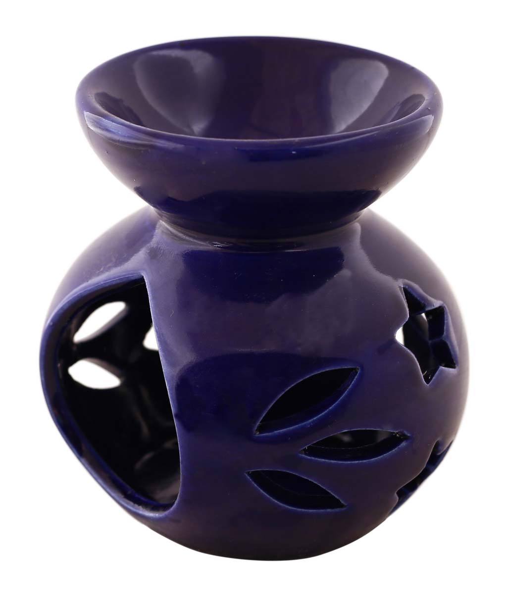 Wholesale Ceramic 4.5 Inches Essential Tealight Oil Diffuser - Bulk Buy Cobalt Blue Aromatherapy Fragrance Vaporizer/ Wax Melt/Tart Warmer - Fragrance & Home Decor Accessories