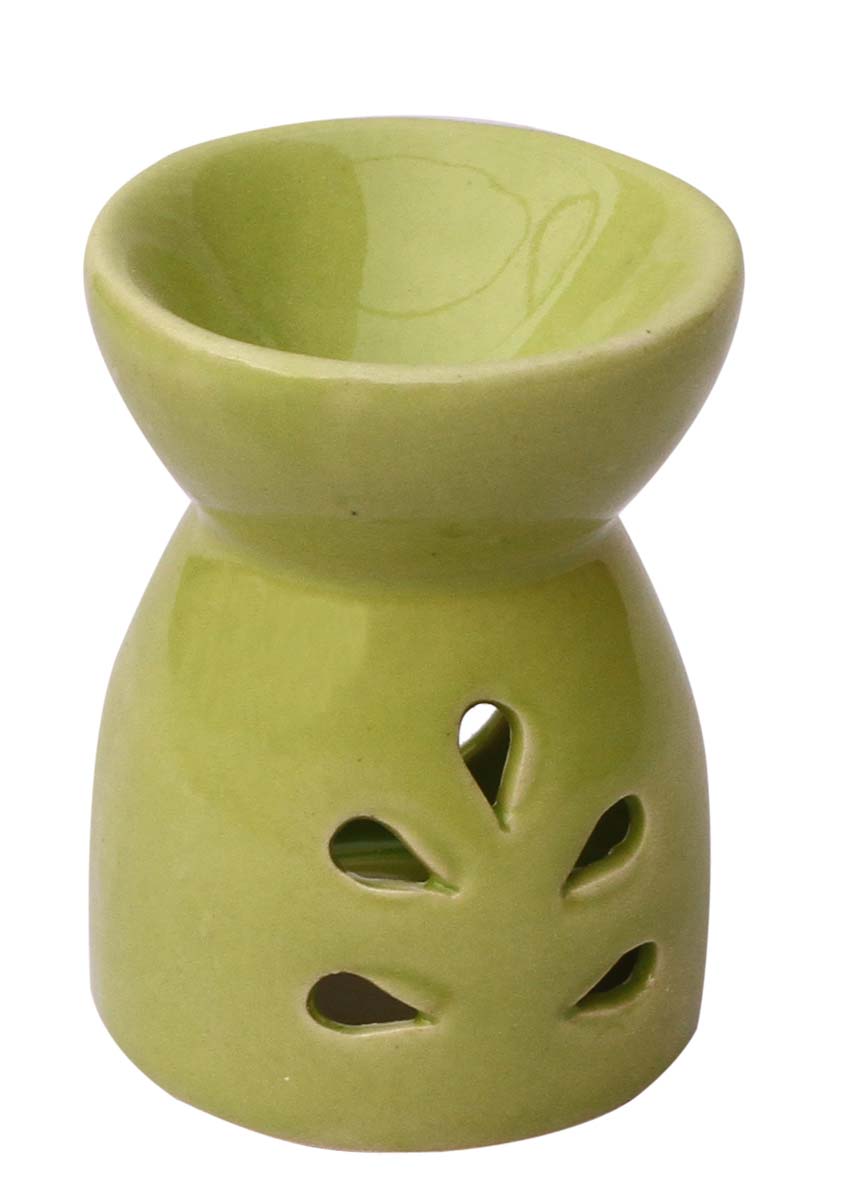 Wholesale Essential Oil Diffuser - Bulk Buy 4.1” Ceramic Light Pastel Green Aromatherapy Wax Melt/Tart Warmer with In-Build Receptacle Bowl - Essential Fragrance Accessories