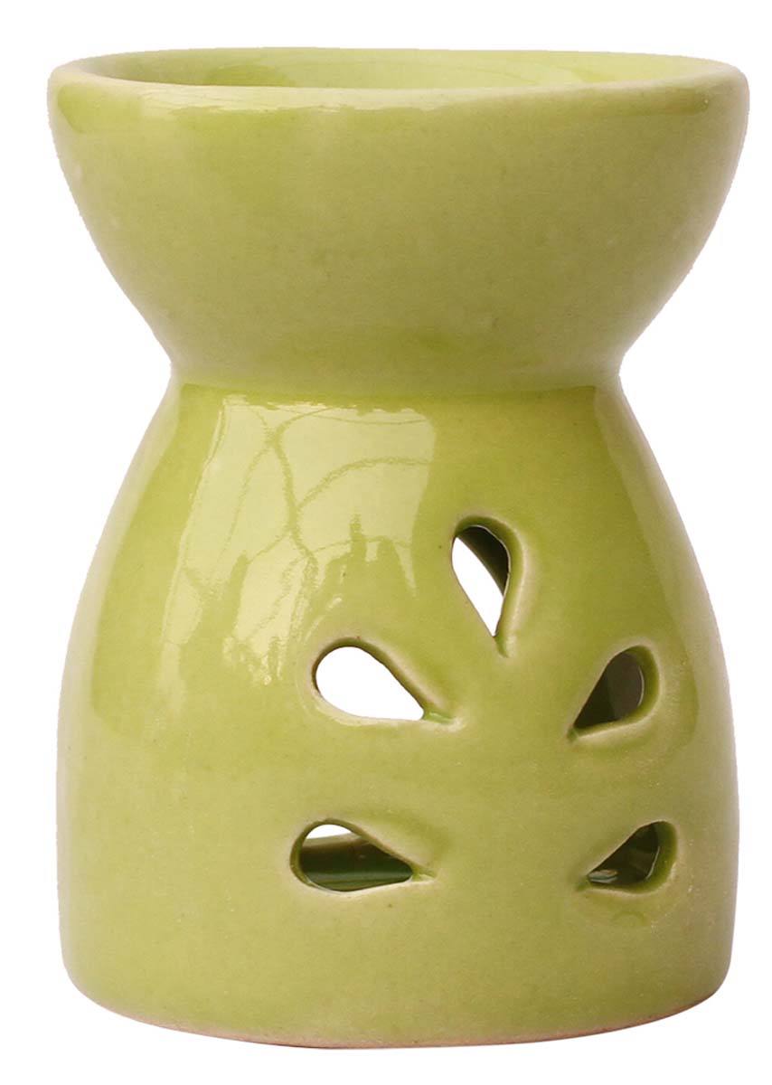 Wholesale Essential Oil Diffuser - Bulk Buy 4.1” Ceramic Light Pastel Green Aromatherapy Wax Melt/Tart Warmer with In-Build Receptacle Bowl - Essential Fragrance Accessories