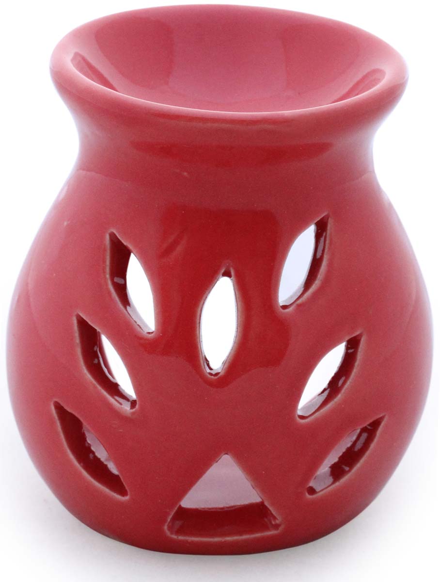 Wholesale 3.6” Essential Oil Diffuser - Bulk Buy Red Ceramic Aromatherapy Wax Melt/Tart Warmer - Essential Fragrance Accessories
