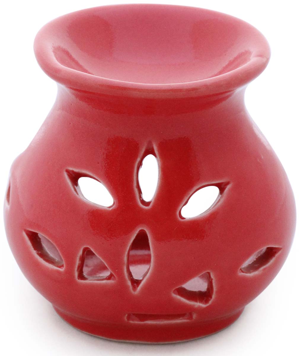 Wholesale 3.6” Essential Oil Diffuser - Bulk Buy Red Ceramic Aromatherapy Wax Melt/Tart Warmer - Essential Fragrance Accessories