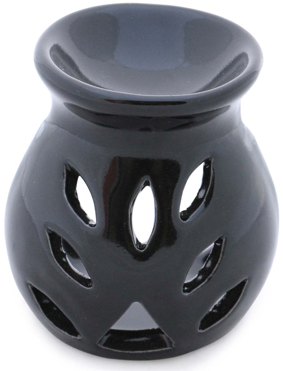 Wholesale Ceramic 3.5” Essential Oil Diffuser - Bulk Buy Black Aromatherapy Fragrance Vaporizer/Wax Melt/Tart Warmer - Fragrance Accessories