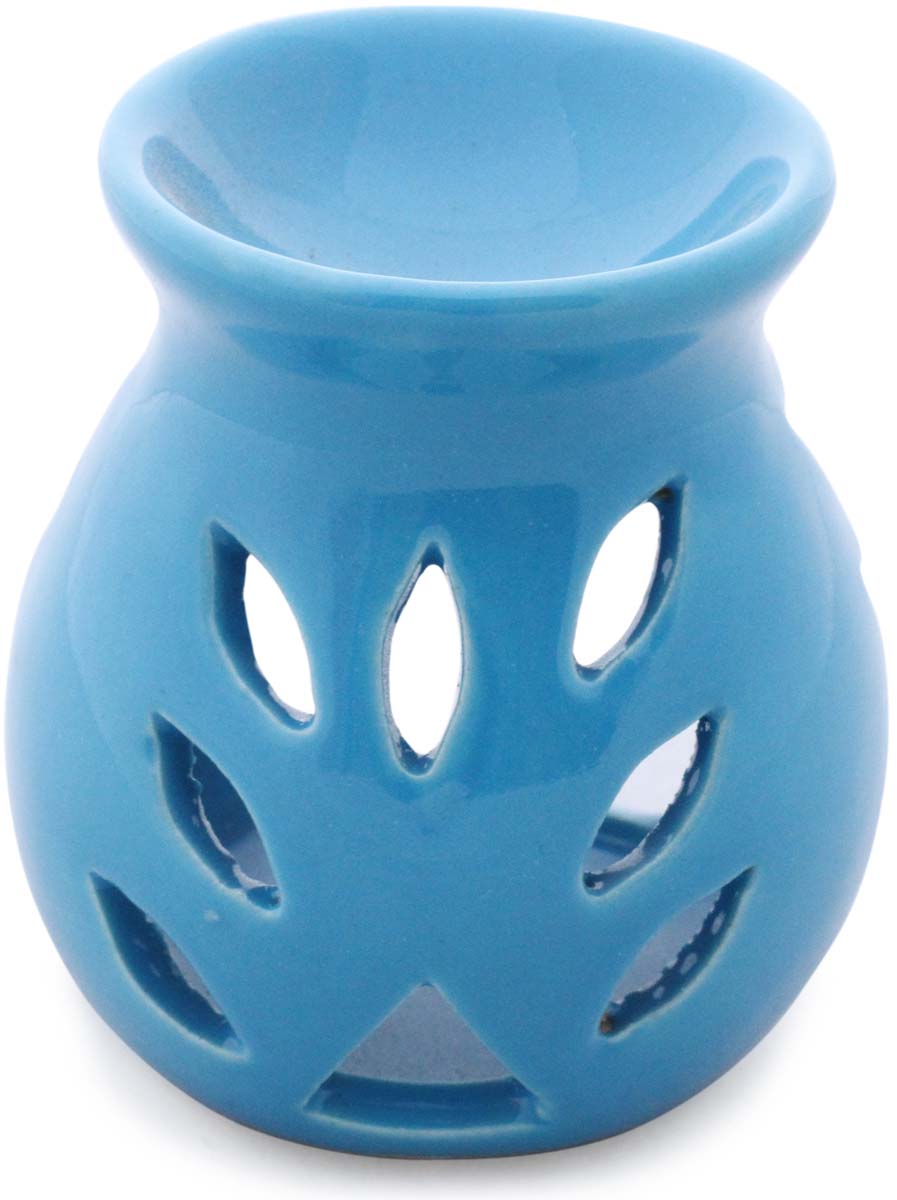 Wholesale Ceramic 3.5 Inches Essential Tealight Oil Diffuser - Bulk Buy Sky Blue Aromatherapy Fragrance Vaporizer/ Wax Melt/Tart Warmer - Fragrance & Home Decor Accessories