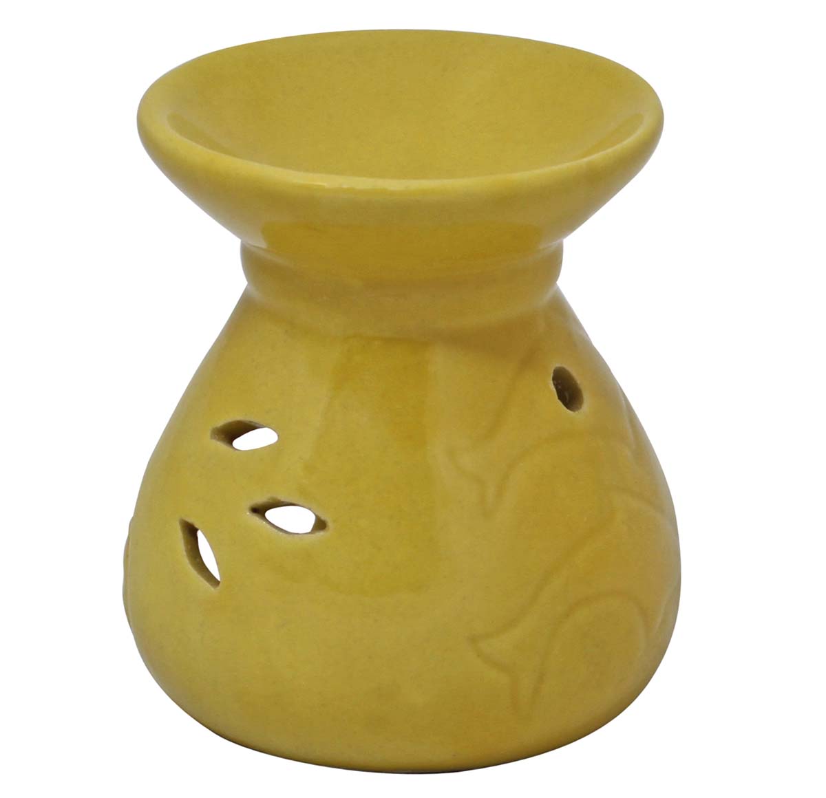 Wholesale Soapstone 4.5 Inches Essential Tealight Oil Diffuser - Bulk Buy Yellow Ceramic Aromatherapy Fragrance Vaporizer/ Wax Melt/Tart Warmer - Fragrance & Home Decor Accessories