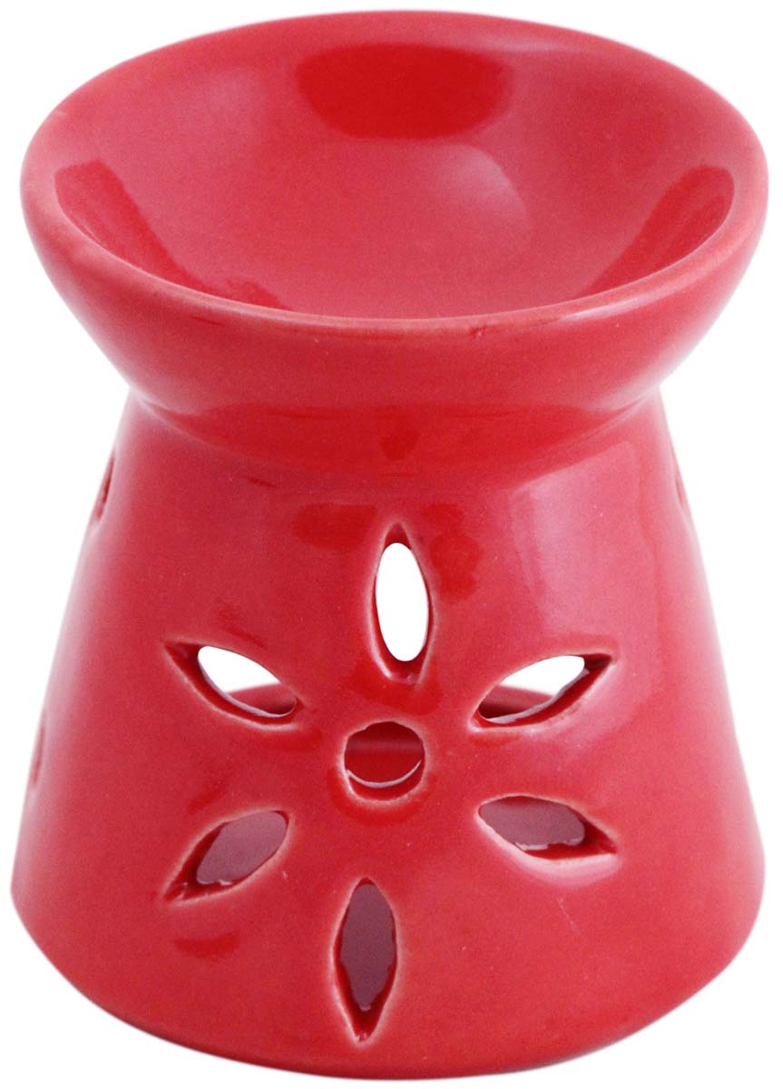 Wholesale 3.5” Essential Oil Diffuser - Bulk Buy Red Ceramic Aromatherapy Wax Melt/Tart Warmer - Essential Fragrance Accessories