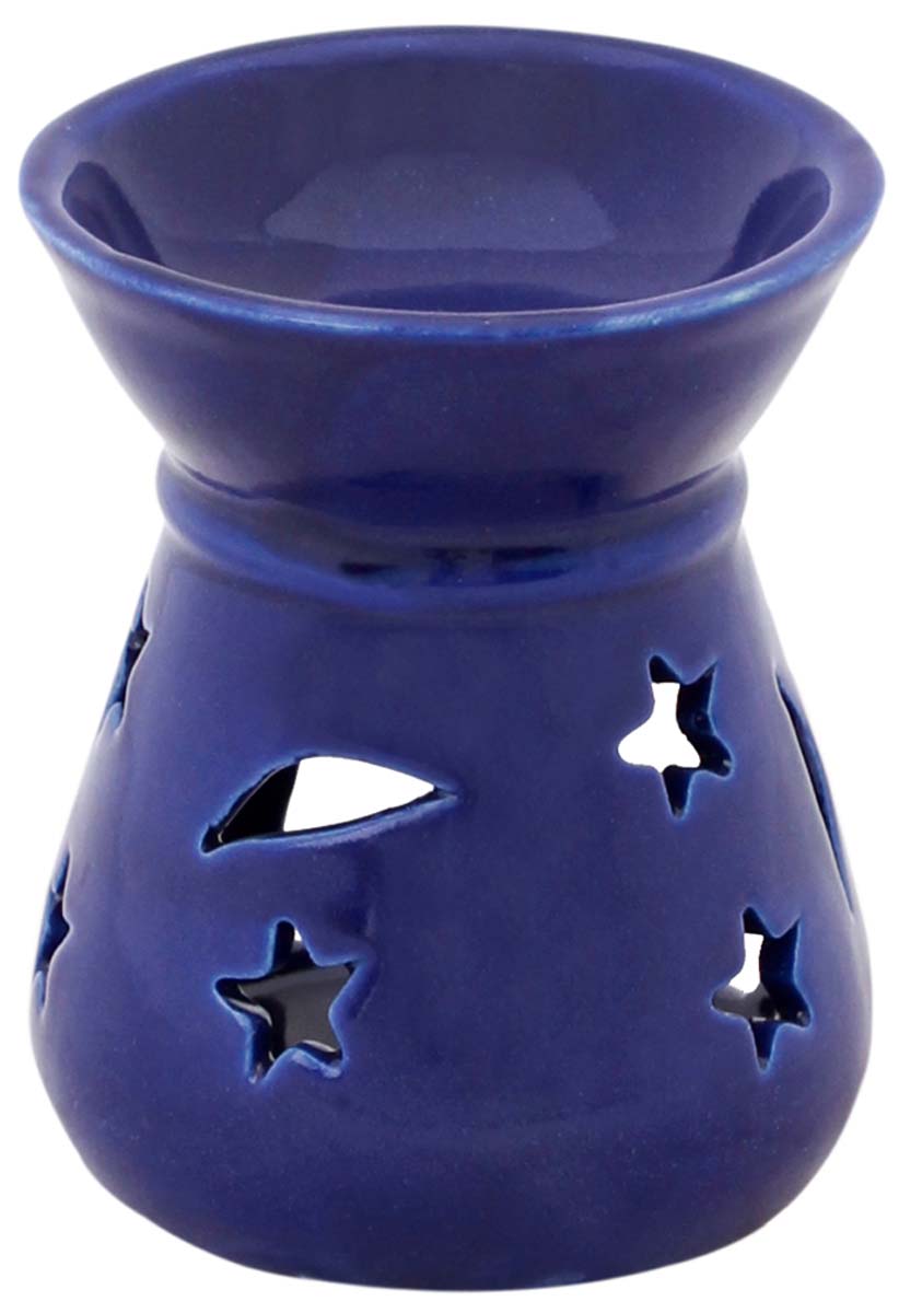 Wholesale Ceramic 4 Inches Essential Tealight Oil Diffuser - Bulk Buy Royal Blue Aromatherapy Fragrance Vaporizer/ Wax Melt/Tart Warmer - Fragrance & Home Decor Accessories