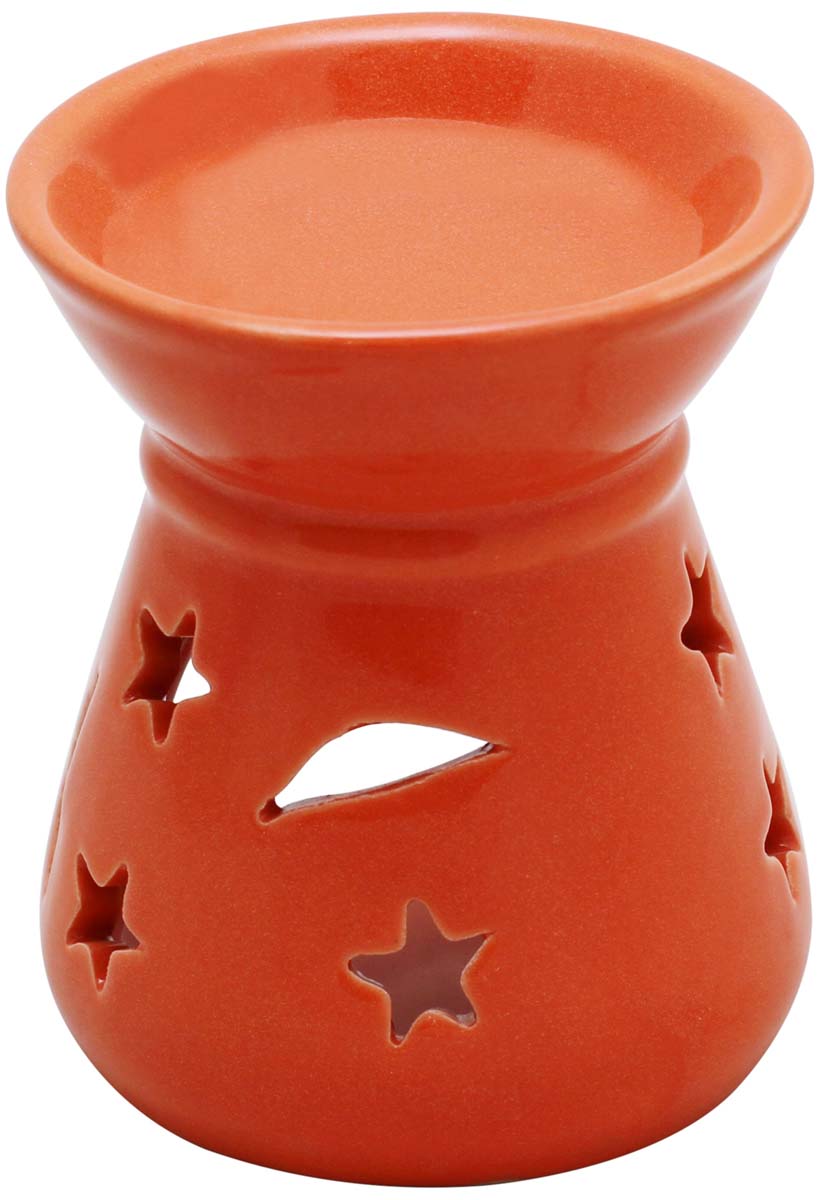 Wholesale Essential Tealight Oil Diffuser - Bulk Buy Orange With Star Motif Filigree - Aromatherapy Fragrance Vaporizer/ Wax Melt Warmer from India - Essential Fragrance Accessories