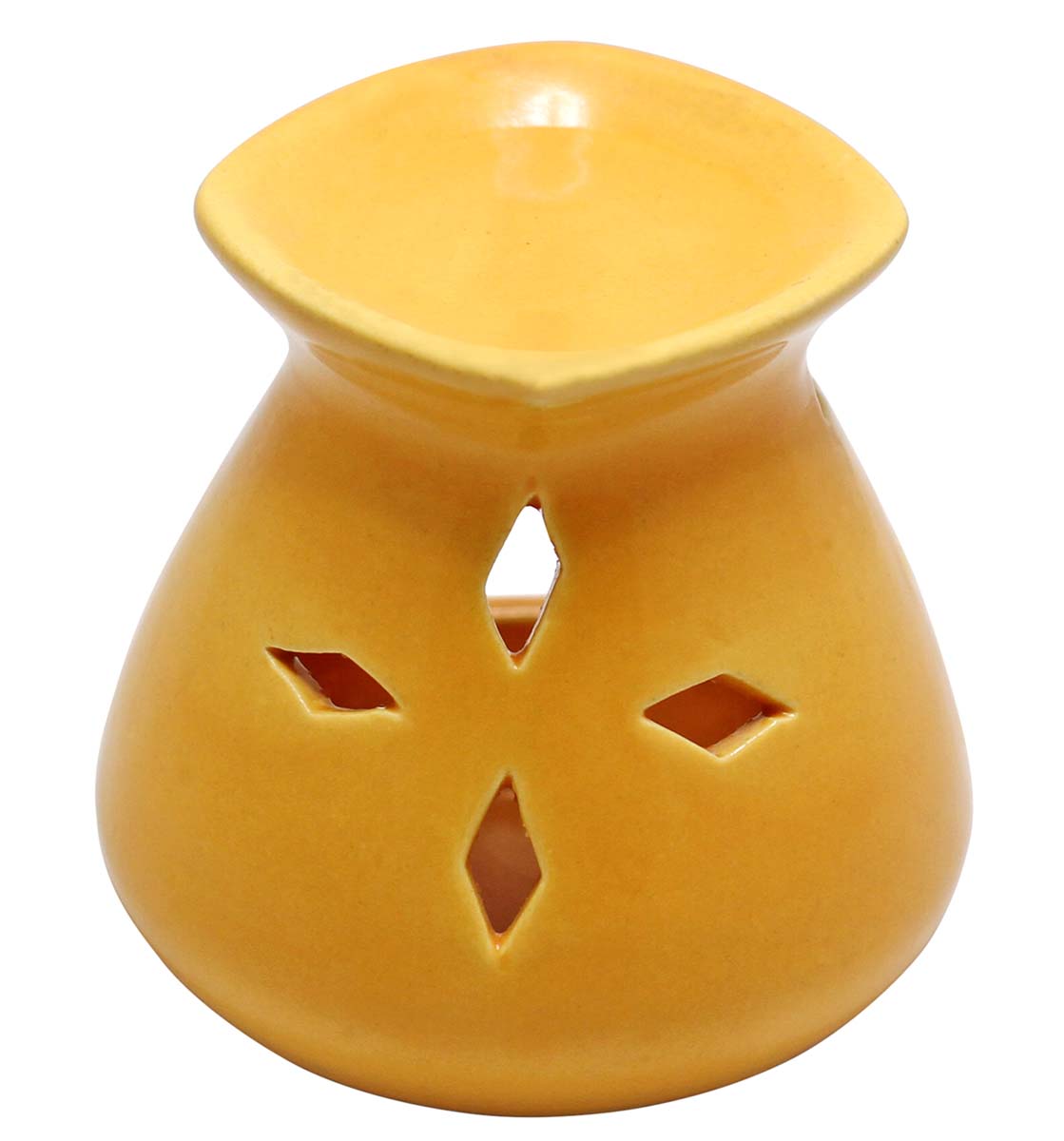  Mesmerizing Sunsets – Handmade 4.25” Ceramic Aromatherapy Oil Diffuser / Warmer / Tea-Light Burner in Bright Yellow Color - Buy Wholesale