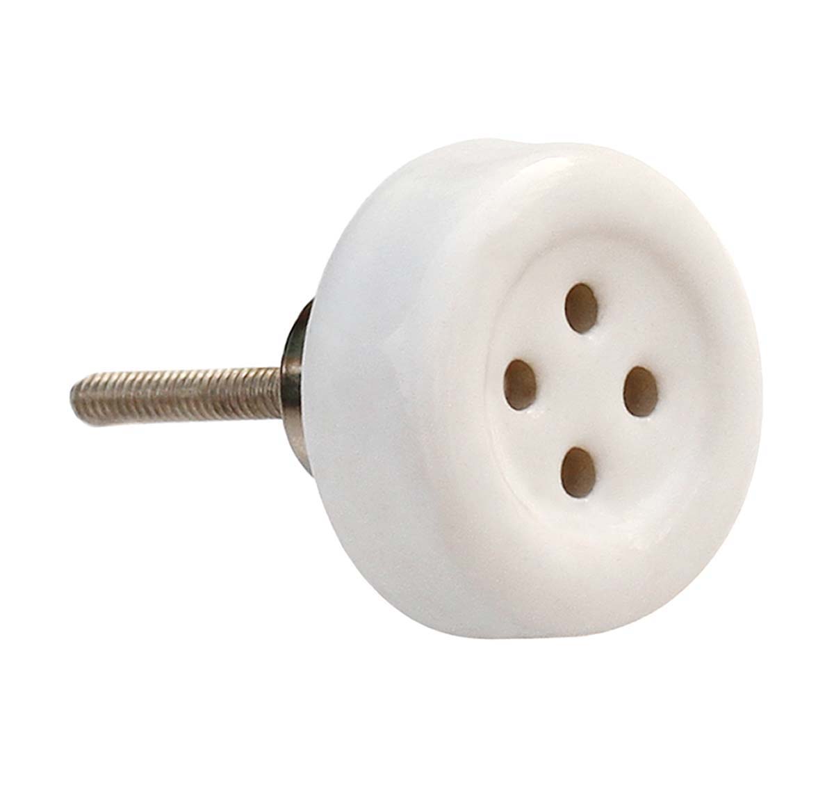 Cute Buttons - Handmade Set of 6 White Ceramic Knobs / Drawer Pulls / Handles in Button Shapes - Home Décor - Buy Wholesale