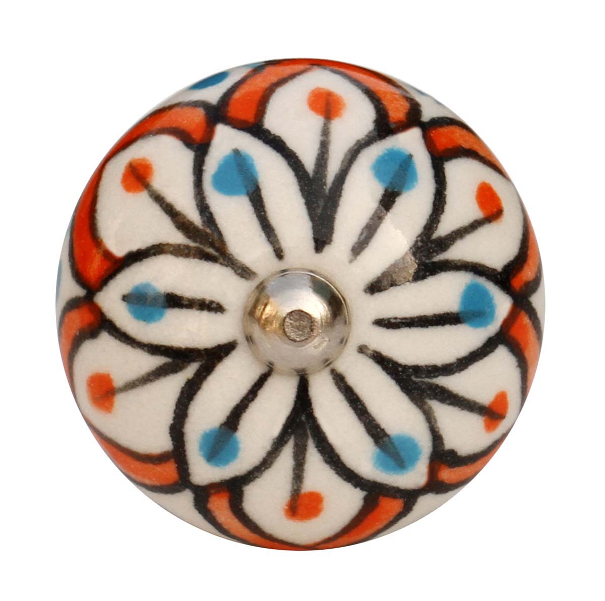 Buy in Bulk Wholesale - Set of 6 Ceramic Door knobs – Round 1 ¼” Hand painted Floral Motif Cabinet Knobs - Cabinets / Drawer & Cupboard Hardware / Dresser Accessories