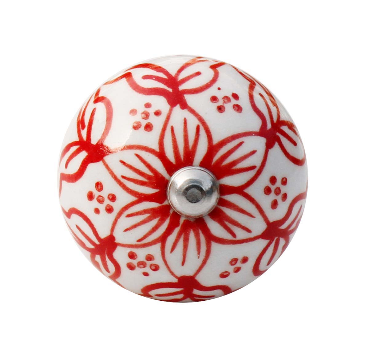 Buy in Bulk Wholesale -  Set of 6 Ceramic Knobs / Cabinet Pulls / Drawer Handles Handmade in White Color - Home Décor