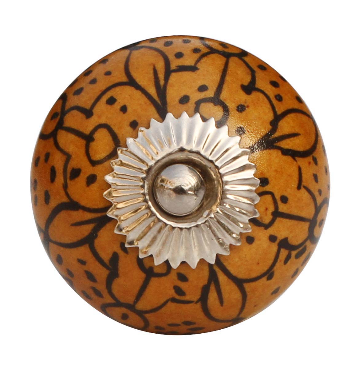 Mini-Domes - Handmade Set of 6 Ceramic Round Knobs / Pulls in Brown & Black Color - Home Décor - Buy in Bulk Wholesale