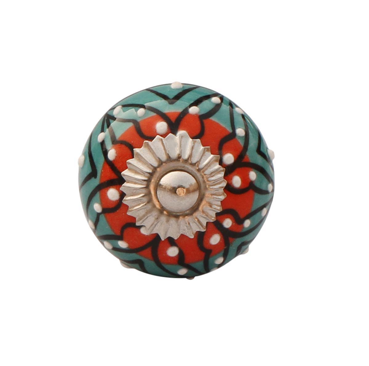 Vibrant Colors - Set of 6 Handmade Colorful Drawer Knobs / Pulls in Ceramic for Dressers / Cabinets / Cupboards – Ethnic-Look Home Décor - Buy in Bulk Wholesale
