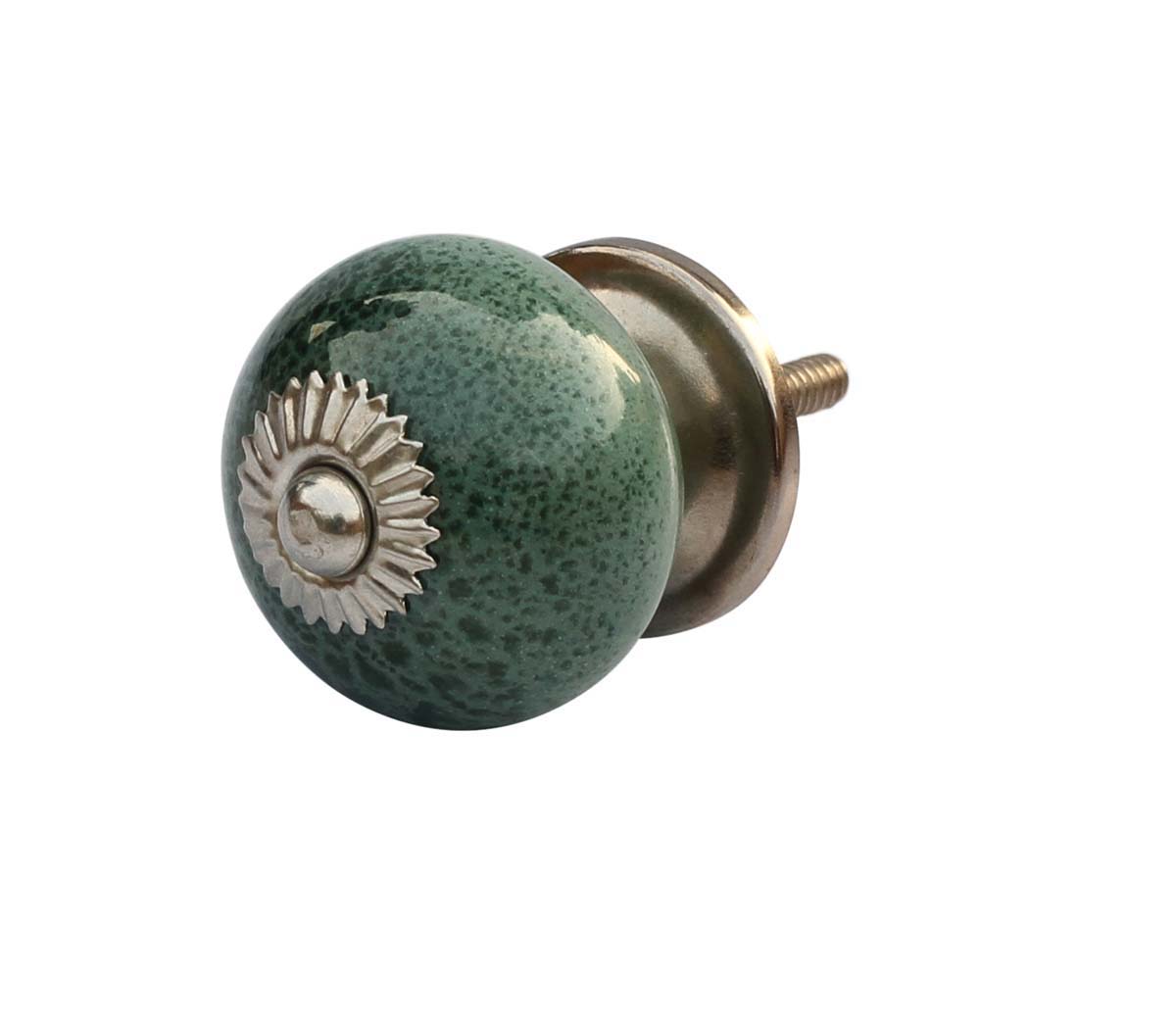 Speckled Reserves - Set of 6 Handmade Ceramic Knobs & Pulls in Green with Speckled Effect - Decorative Handles for Cabinets / Dressers / Drawers in a - Buy in Bulk Wholesale