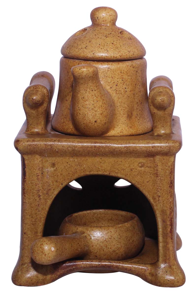 Unique Ancient-Look 3 Piece Ceramic Oil Diffuser Teapot Shaped Receptacle Bowl & Tea Light Holder Spoon - Aromatherapy Oil Warmer / Burner - Home Decor Accessories & Supplies - Buy in Bulk Wholesale
