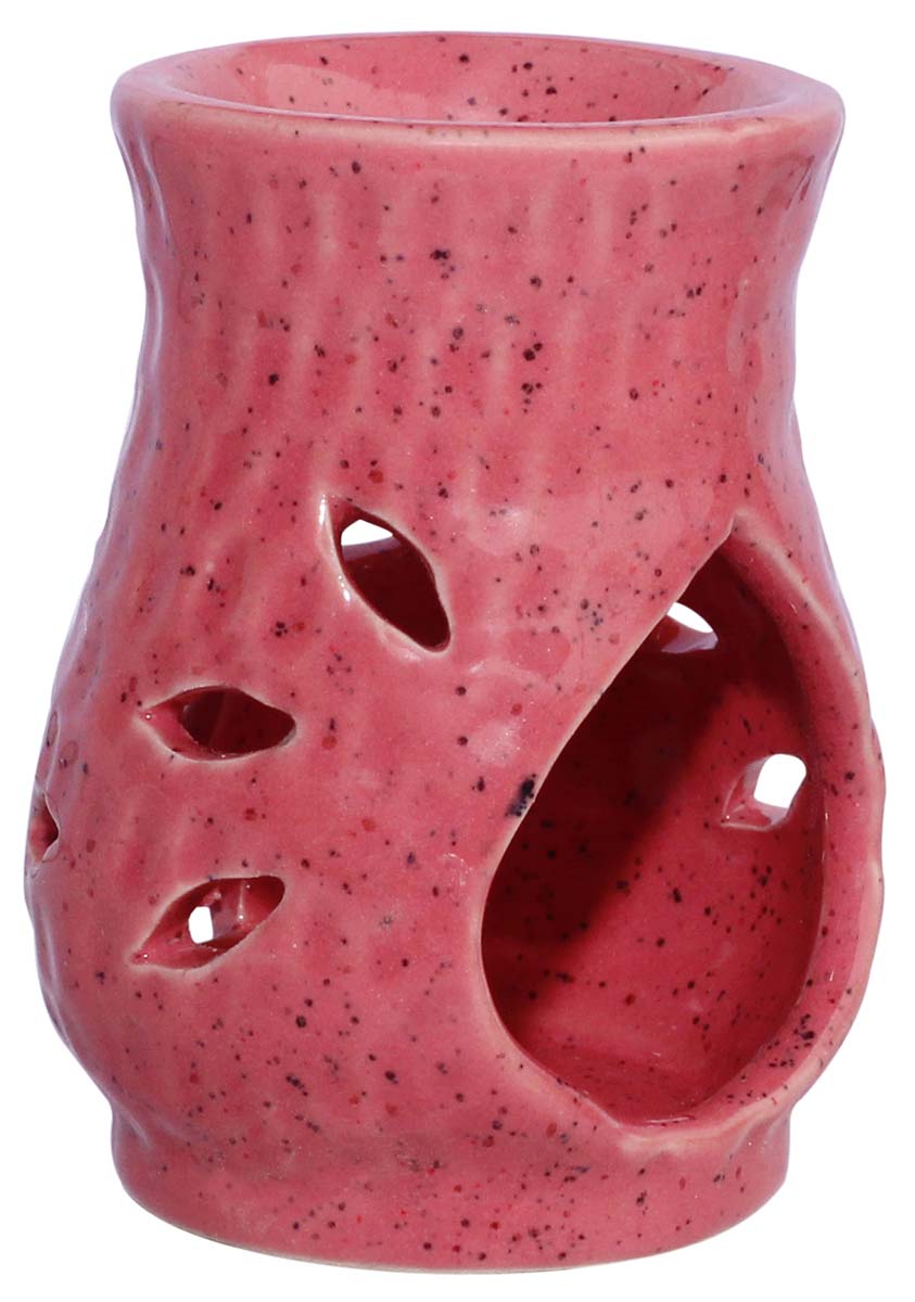 Rose Colored Ceramic Oil Diffuser - Aromatherapy Oil Warmer / Burner with In-Build Receptacle Bowl - Home Decor Accessories & Supplies - Buy in Bulk Wholesale