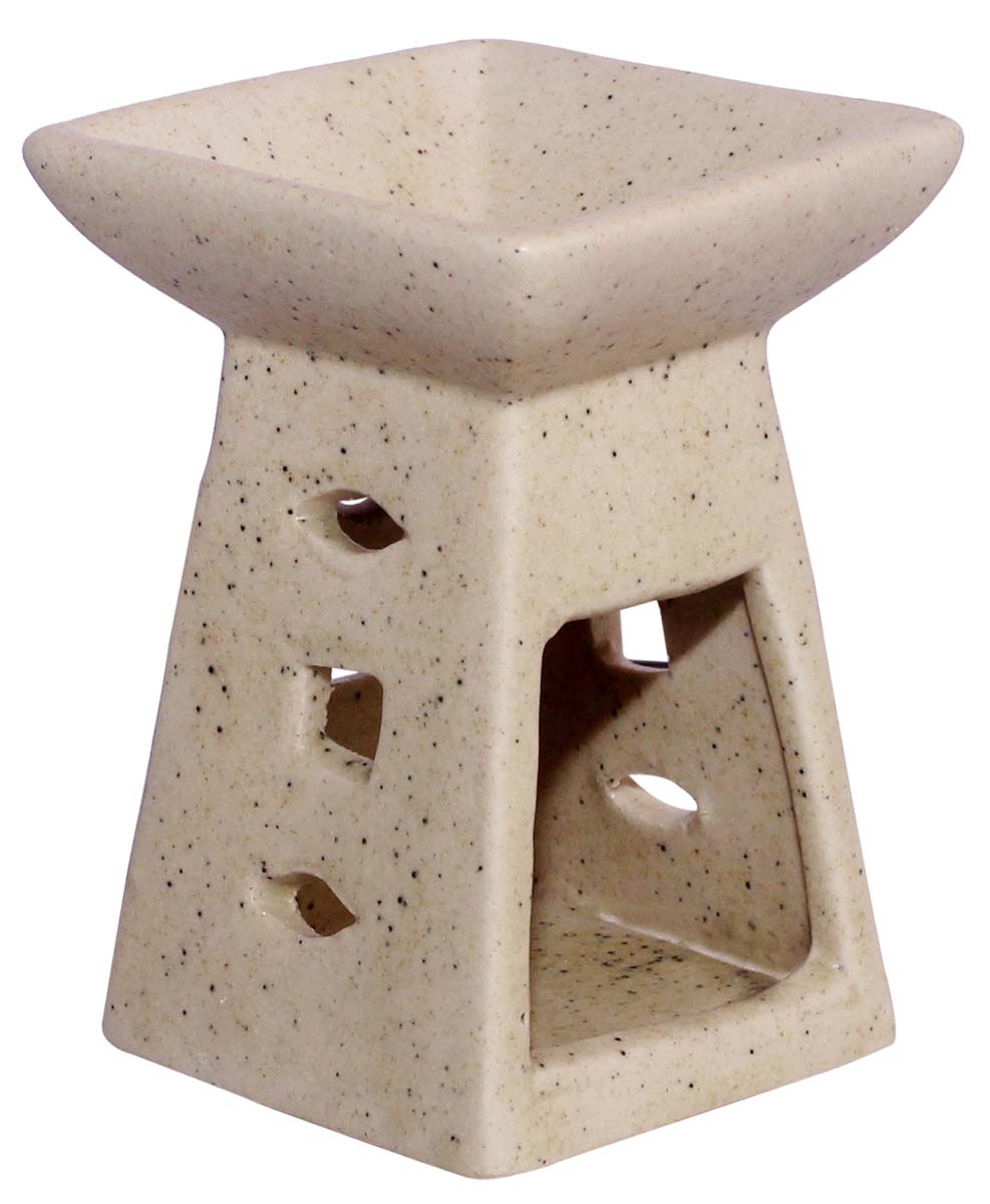 Pyramid Ceramic Oil Diffuser - Aromatherapy Oil Warmer / Burner with In-Build Receptacle Bowl - Home Decor - Buy in Bulk Wholesale