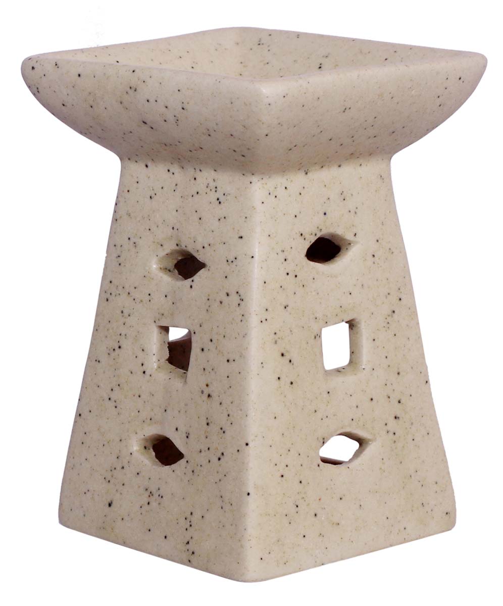 Pyramid Ceramic Oil Diffuser - Aromatherapy Oil Warmer / Burner with In-Build Receptacle Bowl - Home Decor - Buy in Bulk Wholesale
