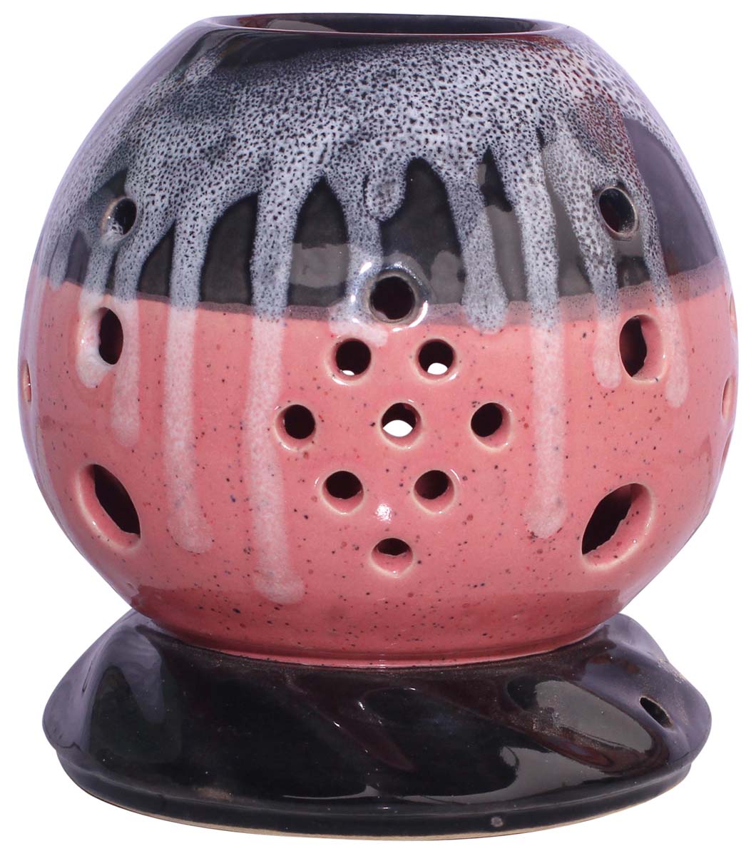 Electric Ceramic Oil Diffuser - Black Pink with Mottled / Marble Finish & Color Drip White - Aromatherapy Oil Warmer - Essential Fragrance Accessories - Buy in Bulk Wholesale