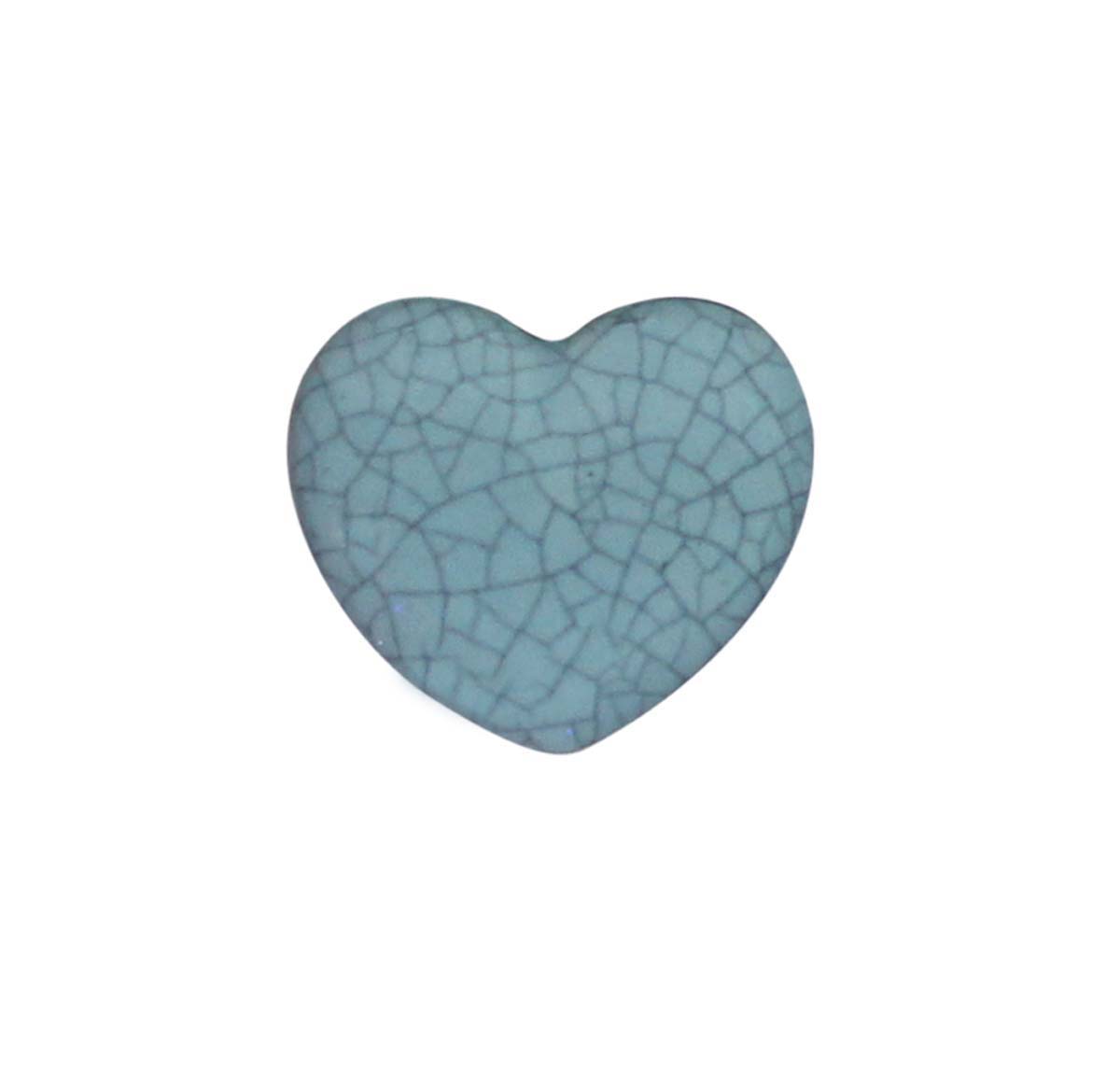 Bulk Wholesale Set of 6 Coastal Blue Loving Heart Cupboard Knobs – Black Crackle-Glazed – Cabinets & Cupboard Hardware / Dresser Accessories