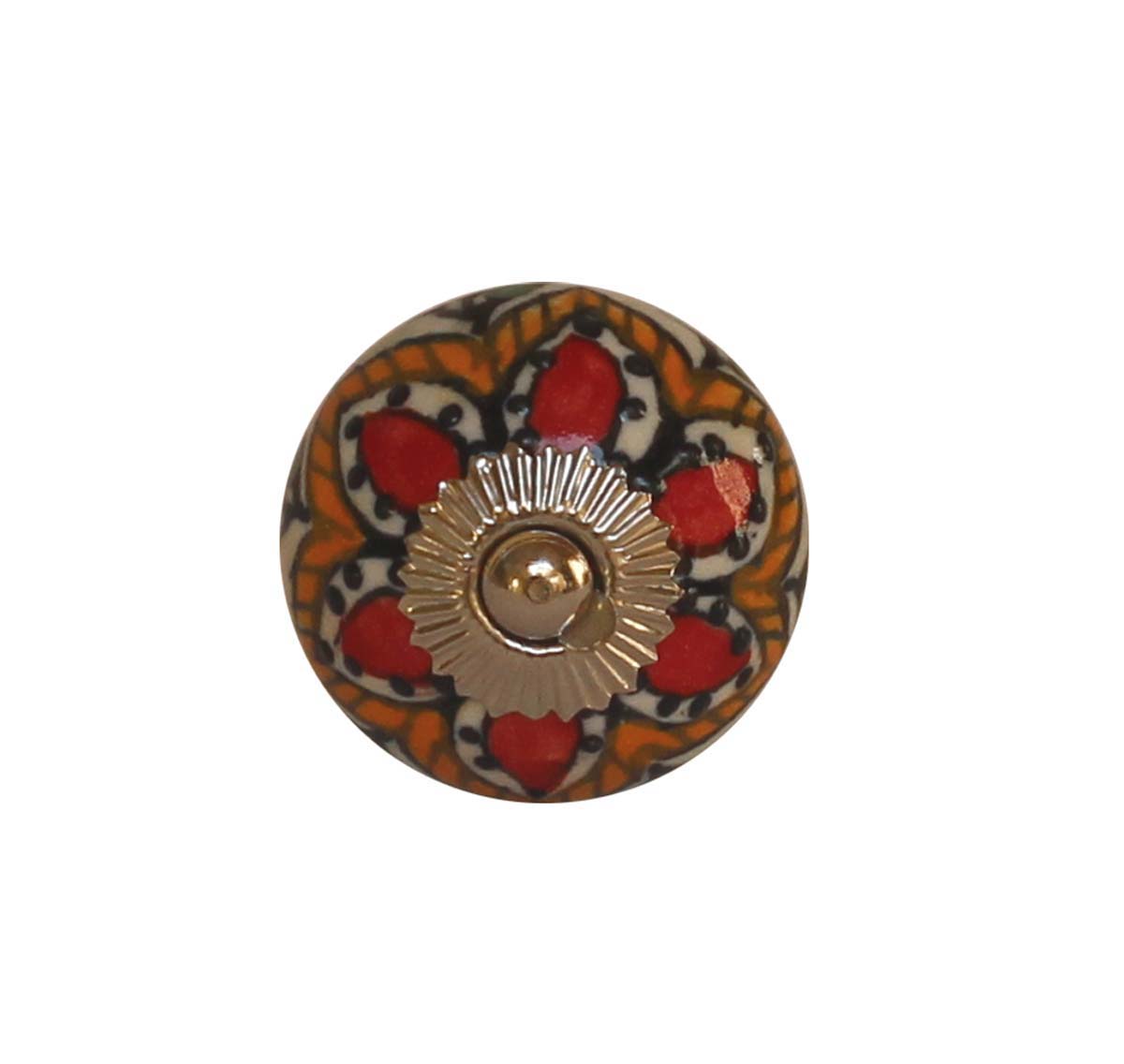 Bulk Wholesale Set of 6 Colorful Floral Motif Round Cupboard Knobs – Cabinets & Cupboard Hardware / Dresser Accessories