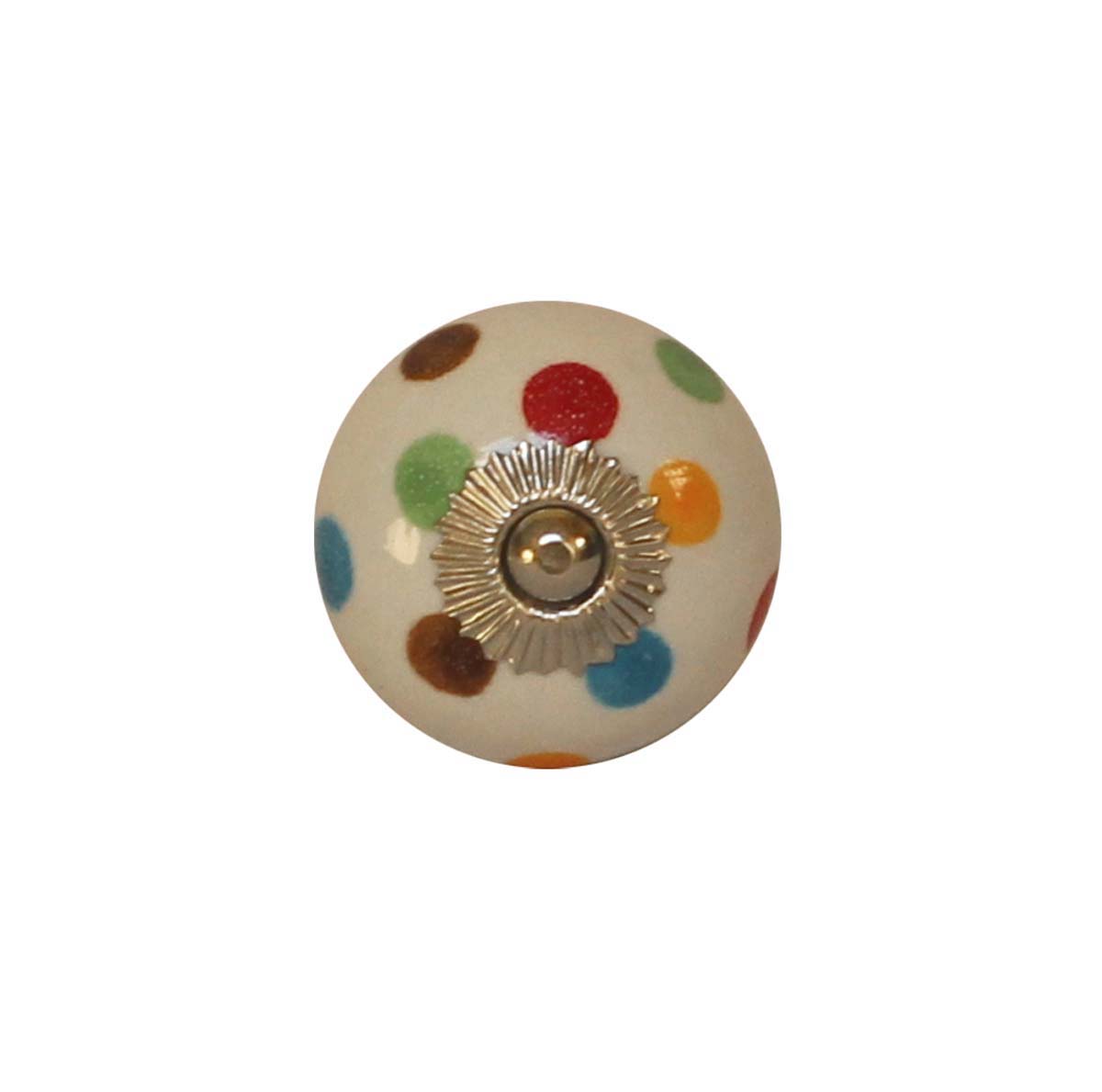 Bulk Wholesale Fun & Colorful Polka-Dots Round Cupboard Knobs Set of 6 - Gold-Tone Metal Detailing – Cabinets & Cupboard Hardware / Dresser Accessories